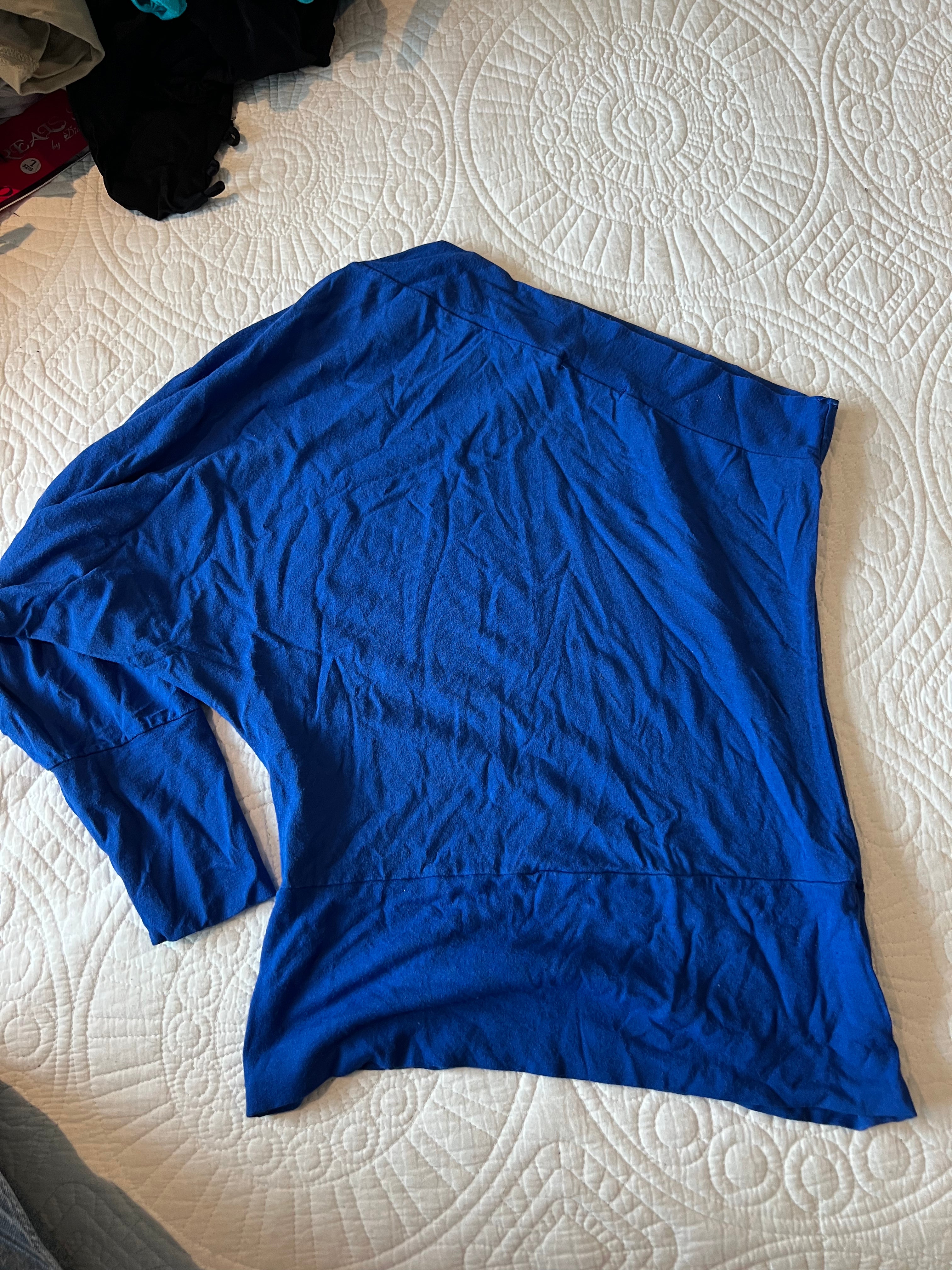 Aysmmetrical blue Top