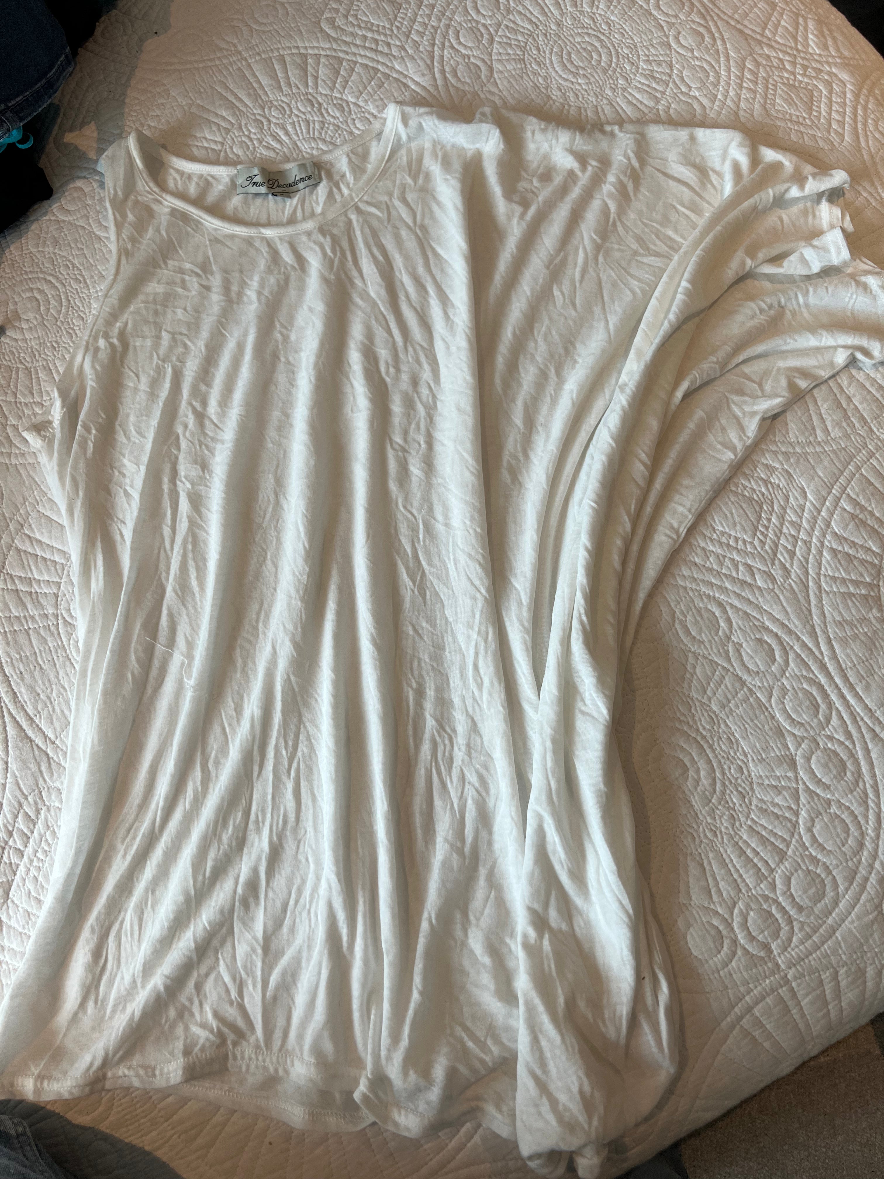 Aysymmetrical oversized white tee