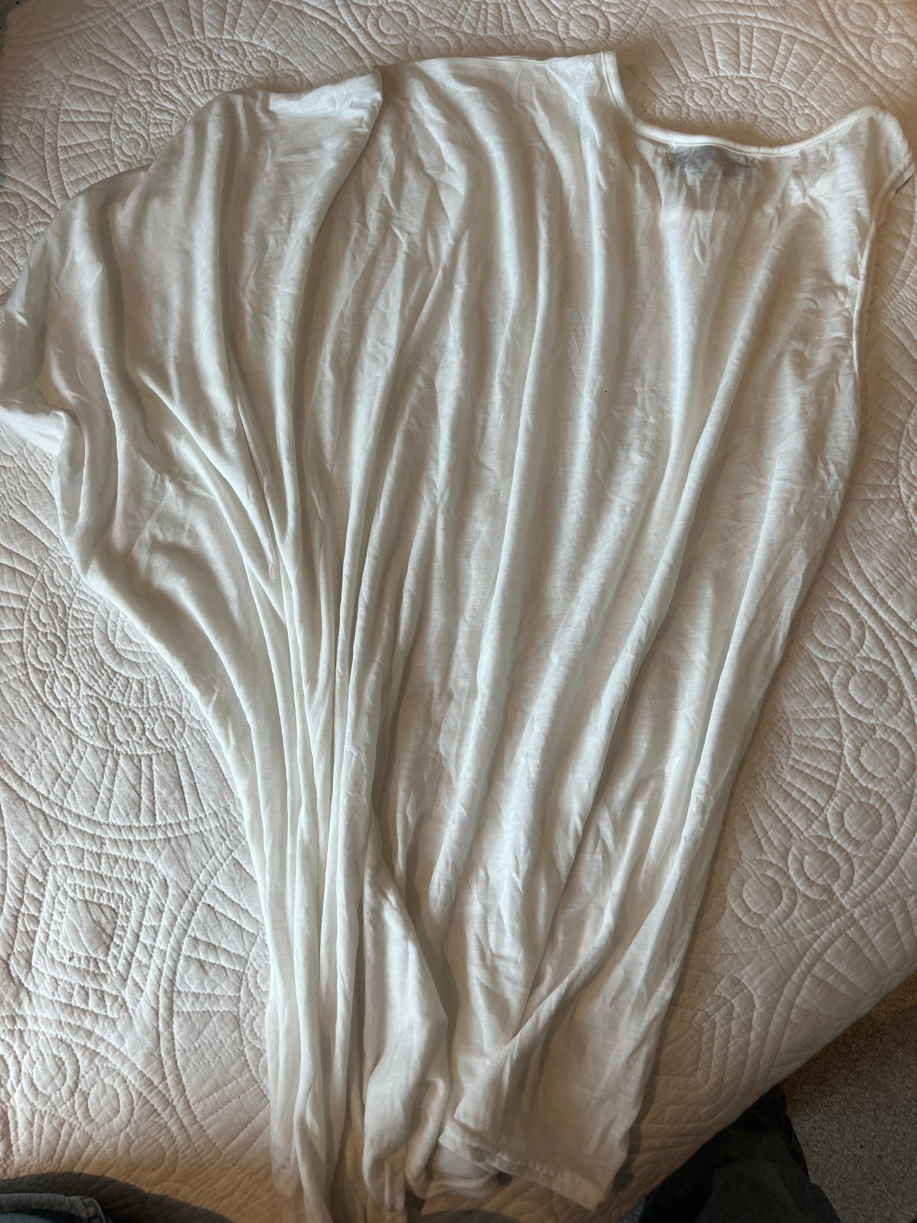 Aysymmetrical oversized white tee