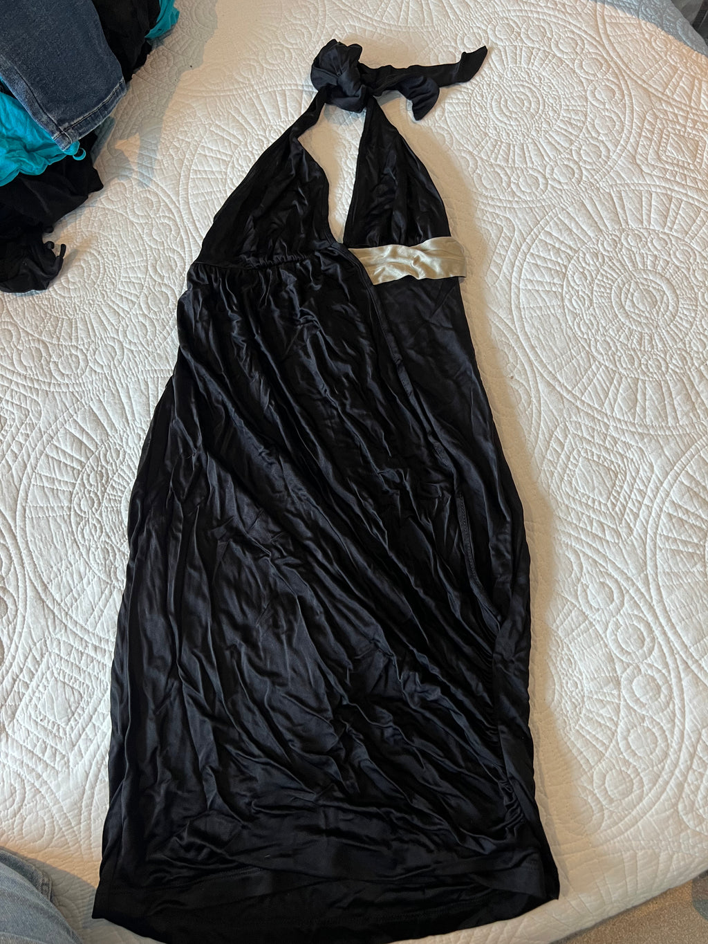 Backless halterneck dress