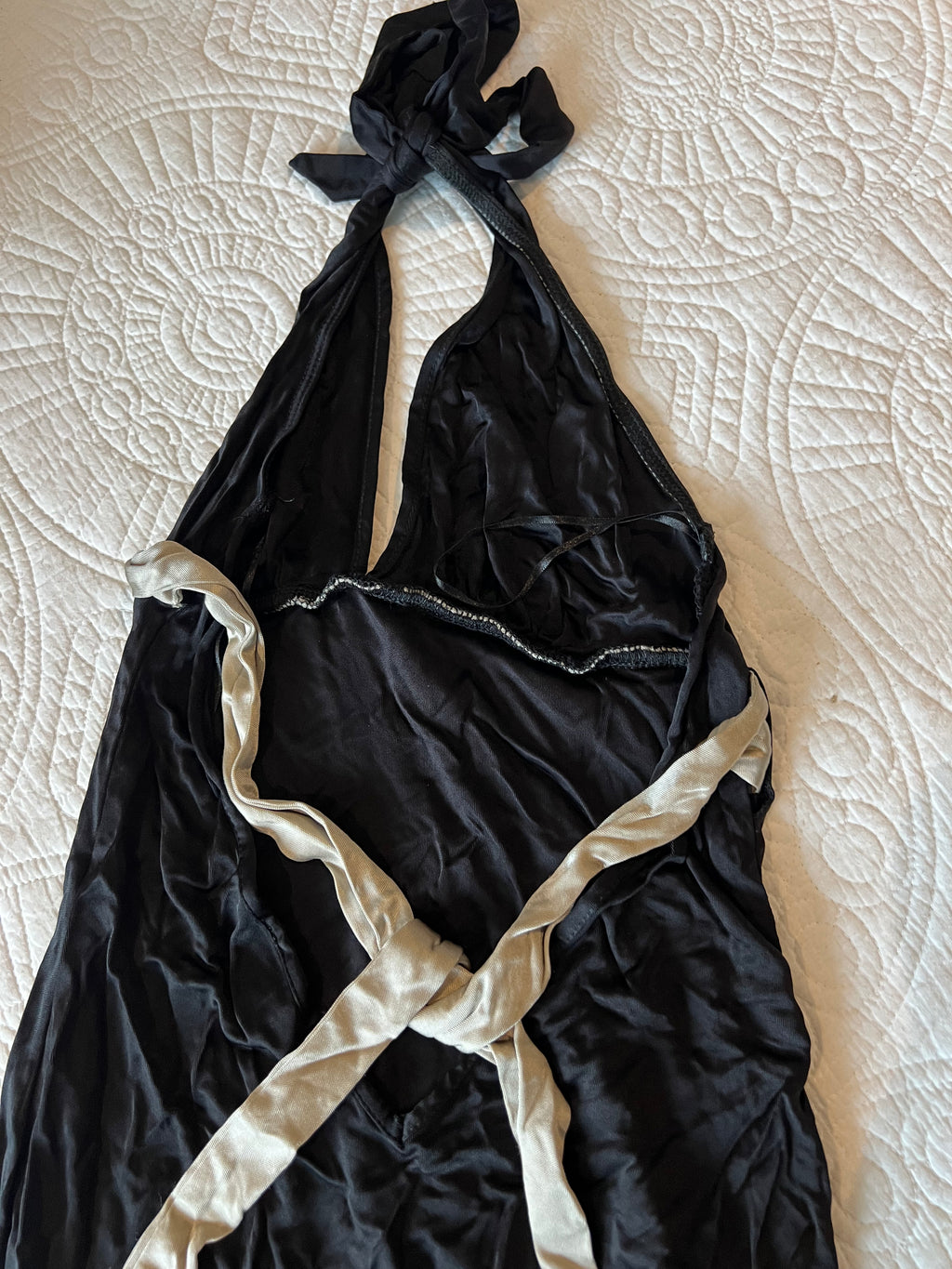 Backless halterneck dress