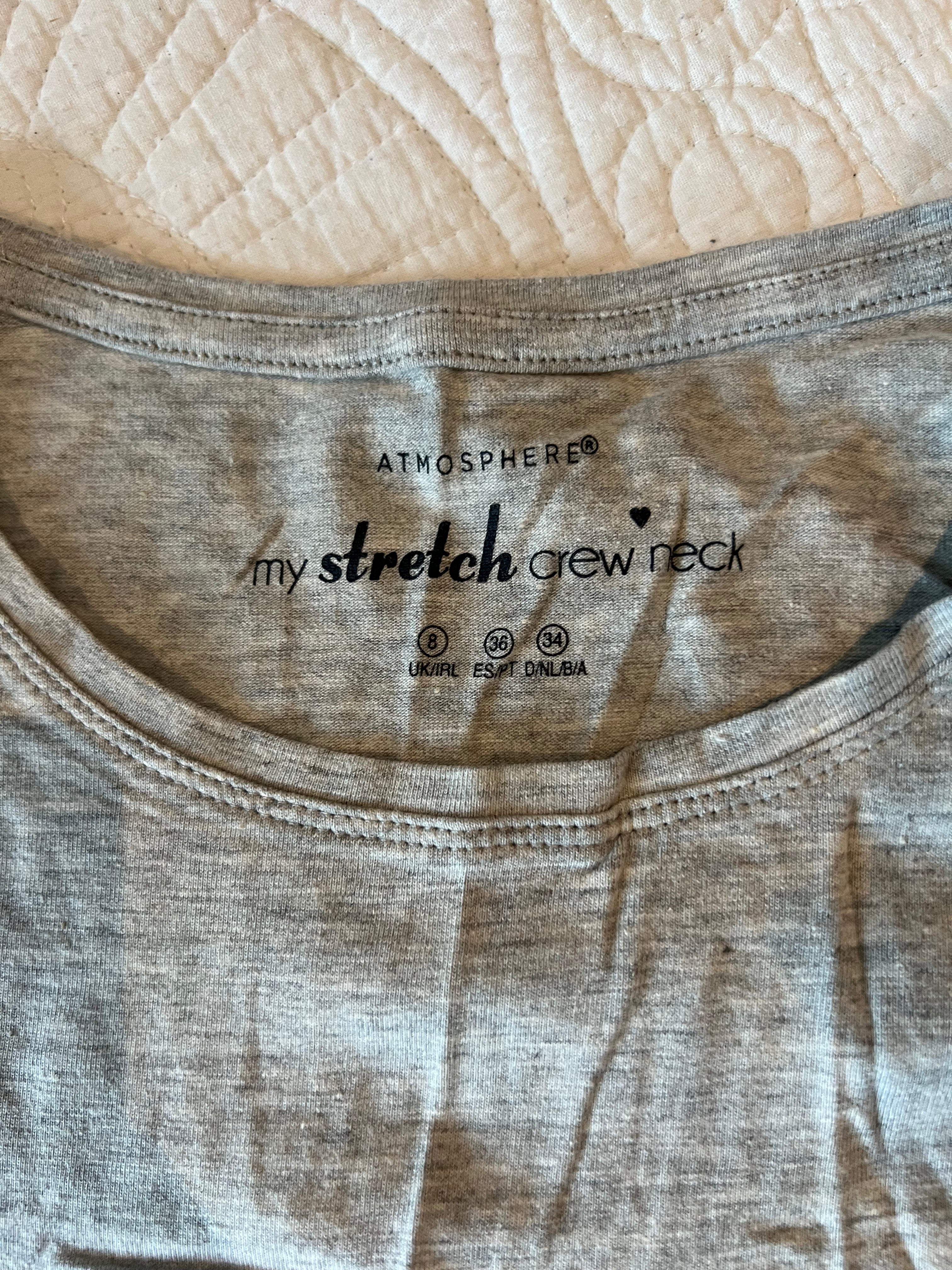 Grey long sleeve crew neck top