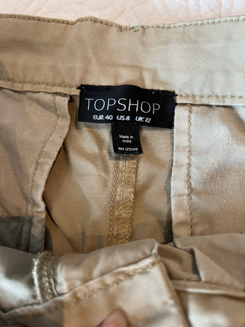 Khaki / beige trousers / tall / straight leg
