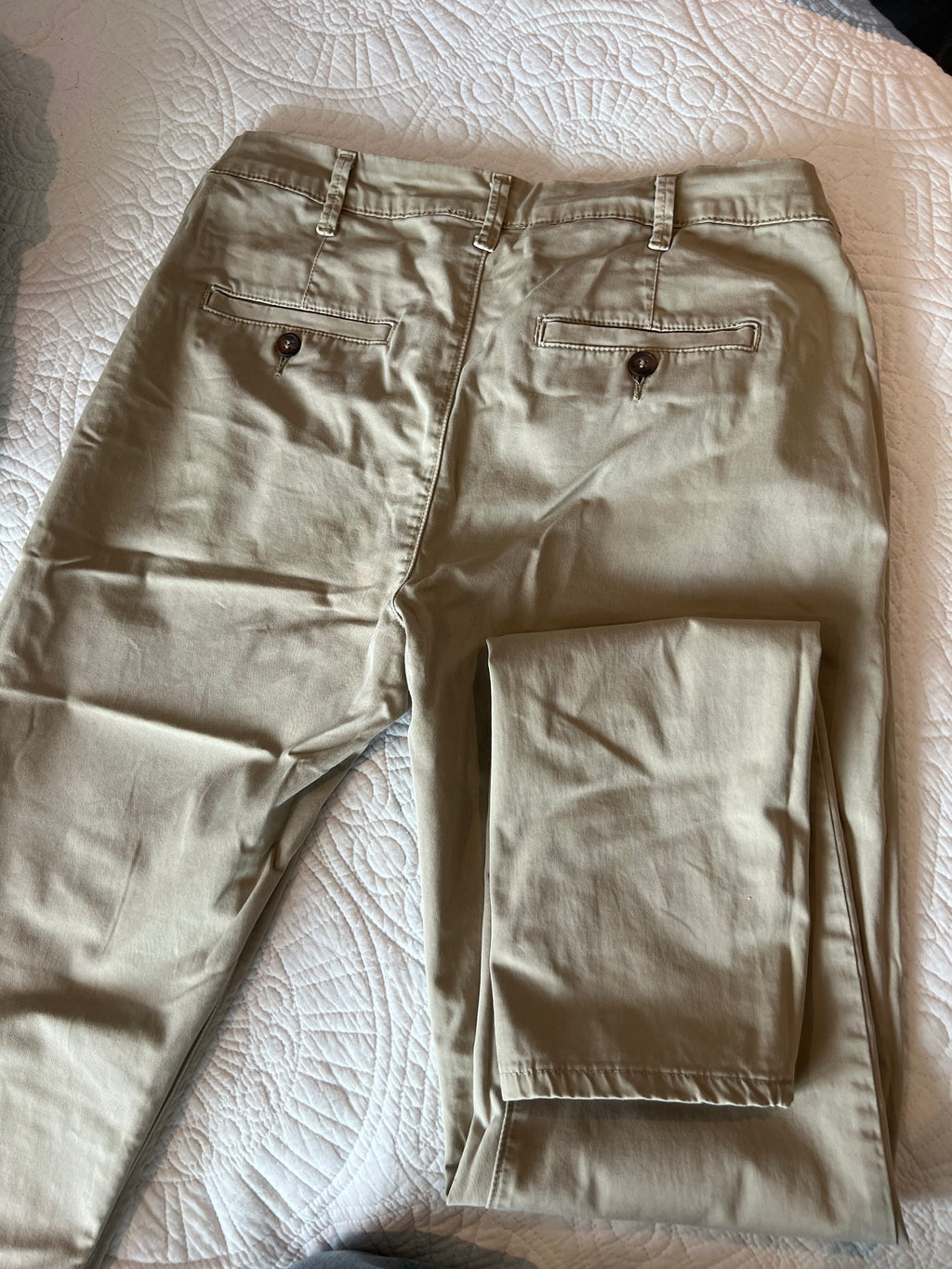 Khaki / beige trousers / tall / straight leg
