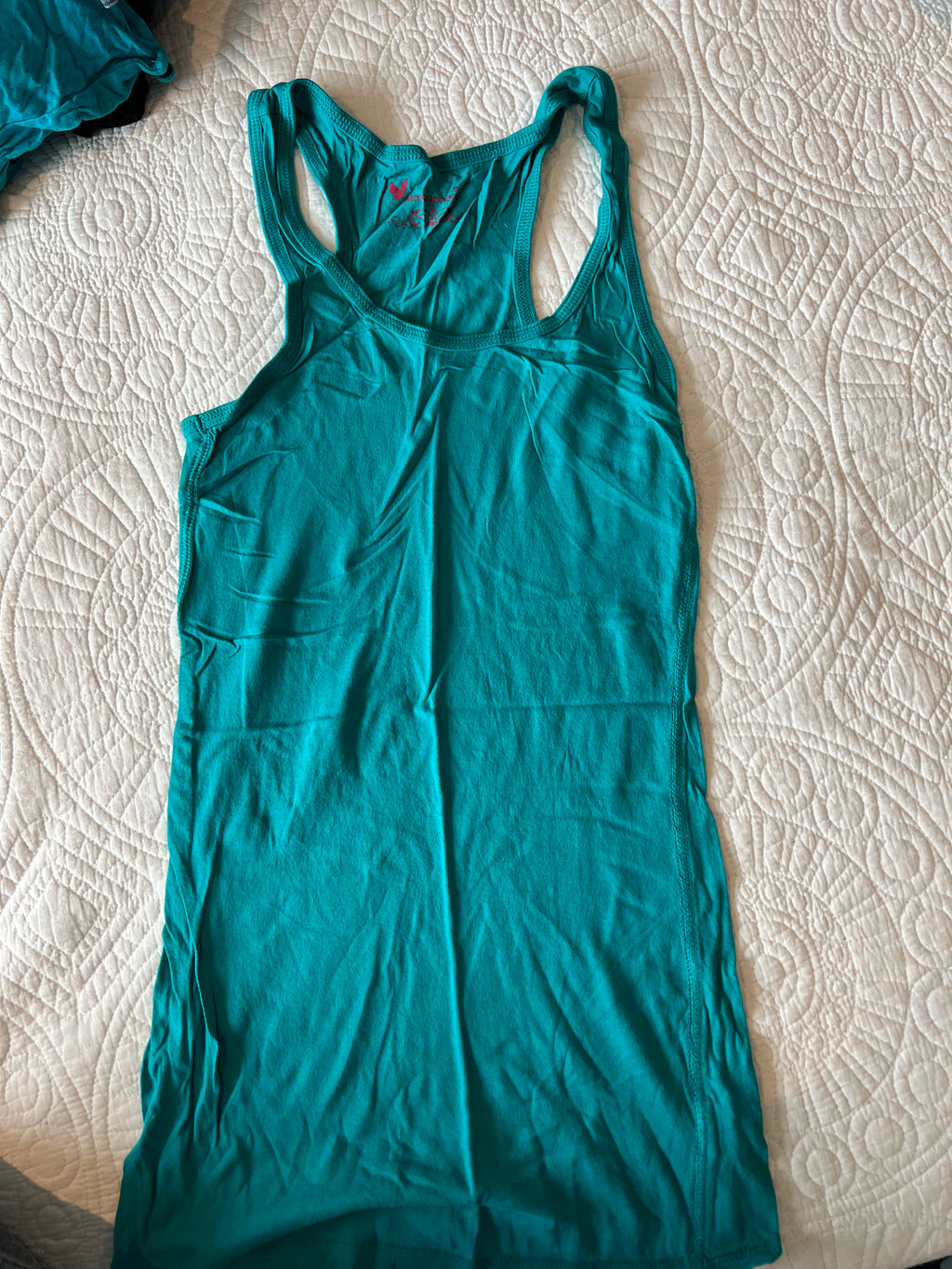 Teal long tank top