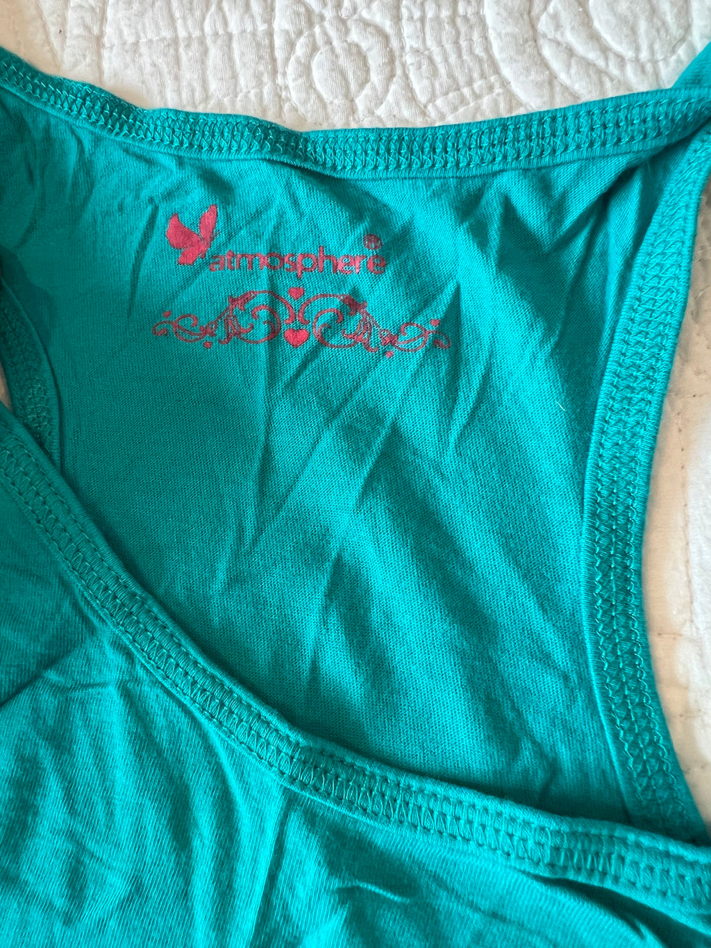 Teal long tank top