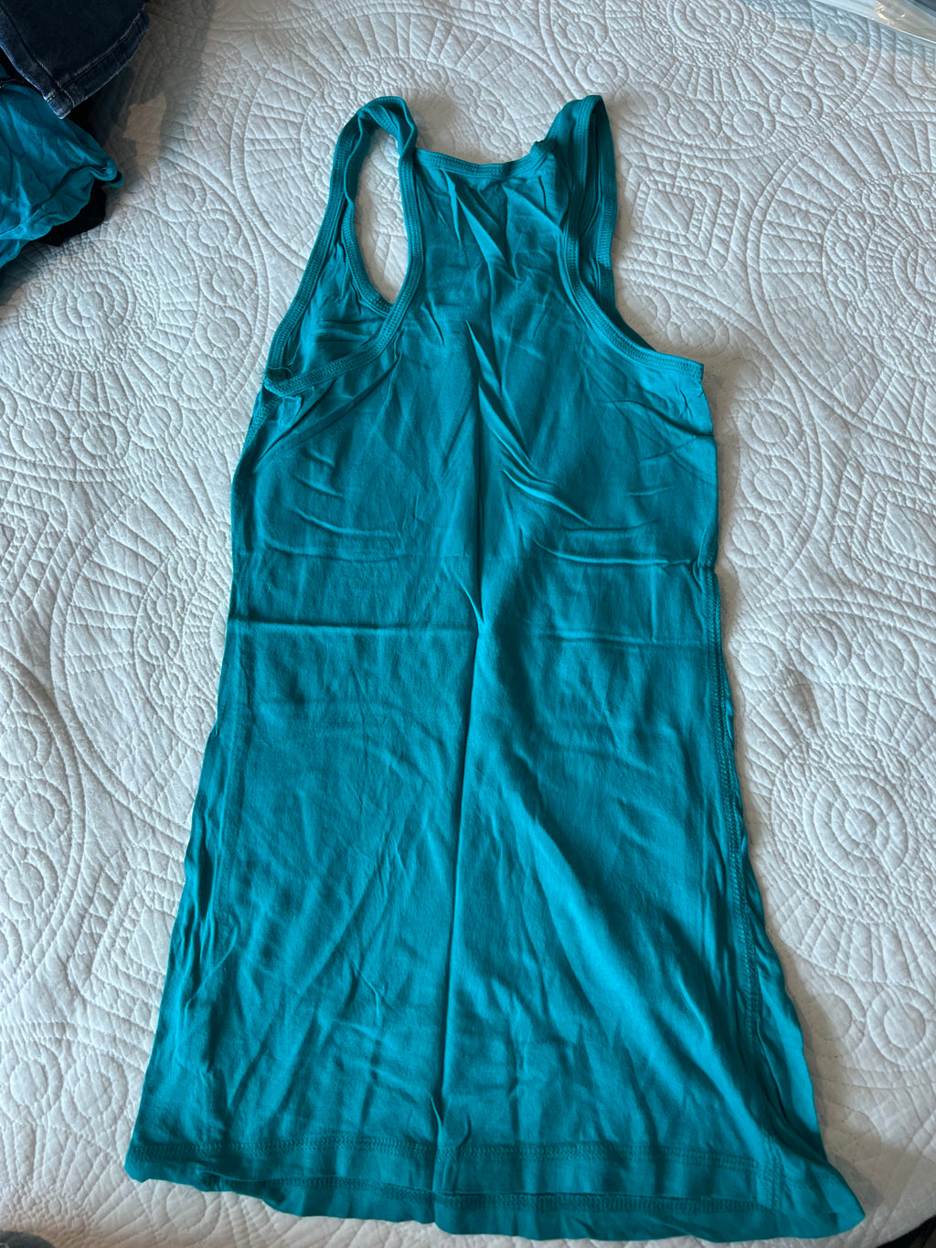 Teal long tank top