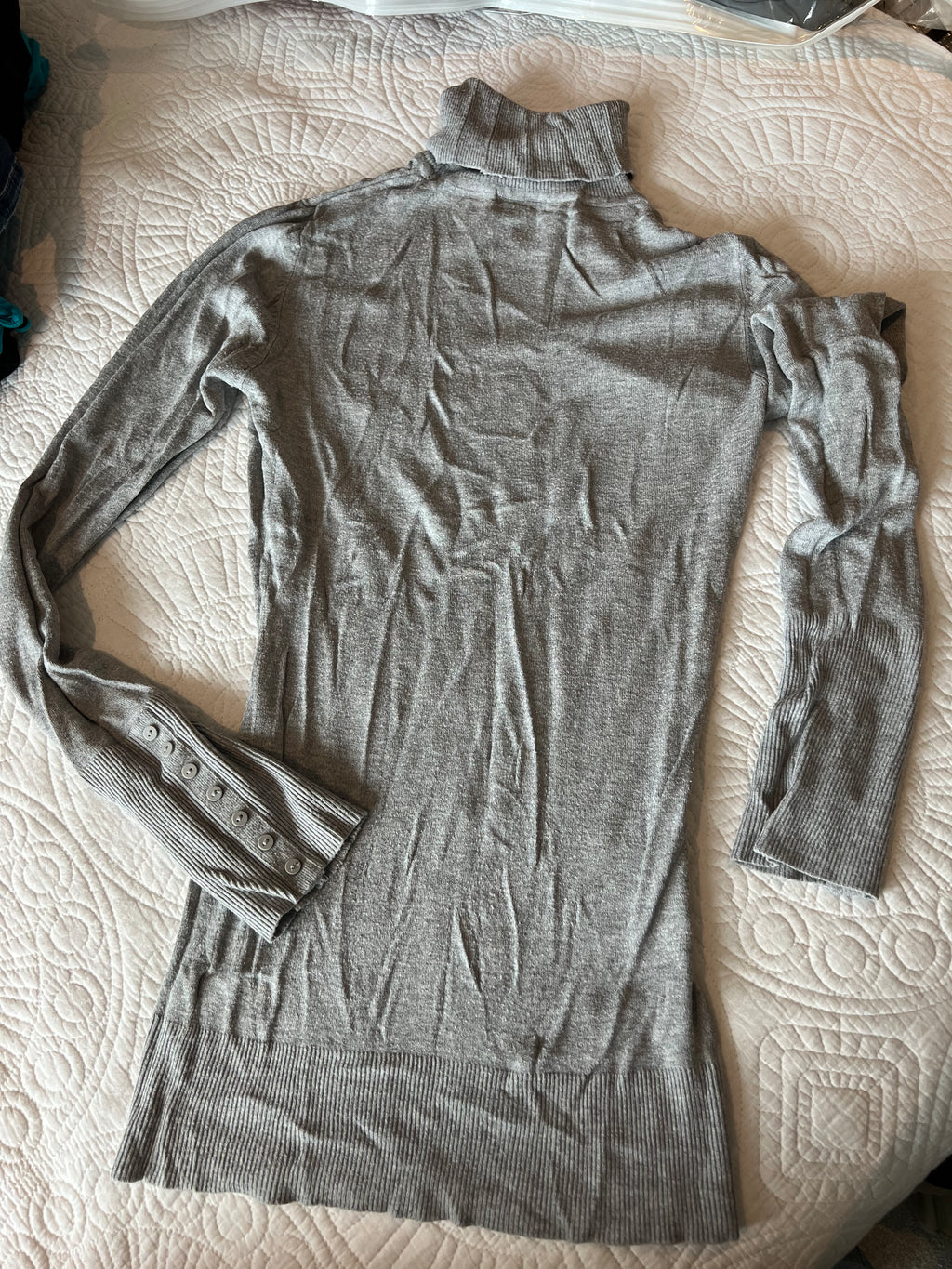 Grey long sleeve turtle neck top