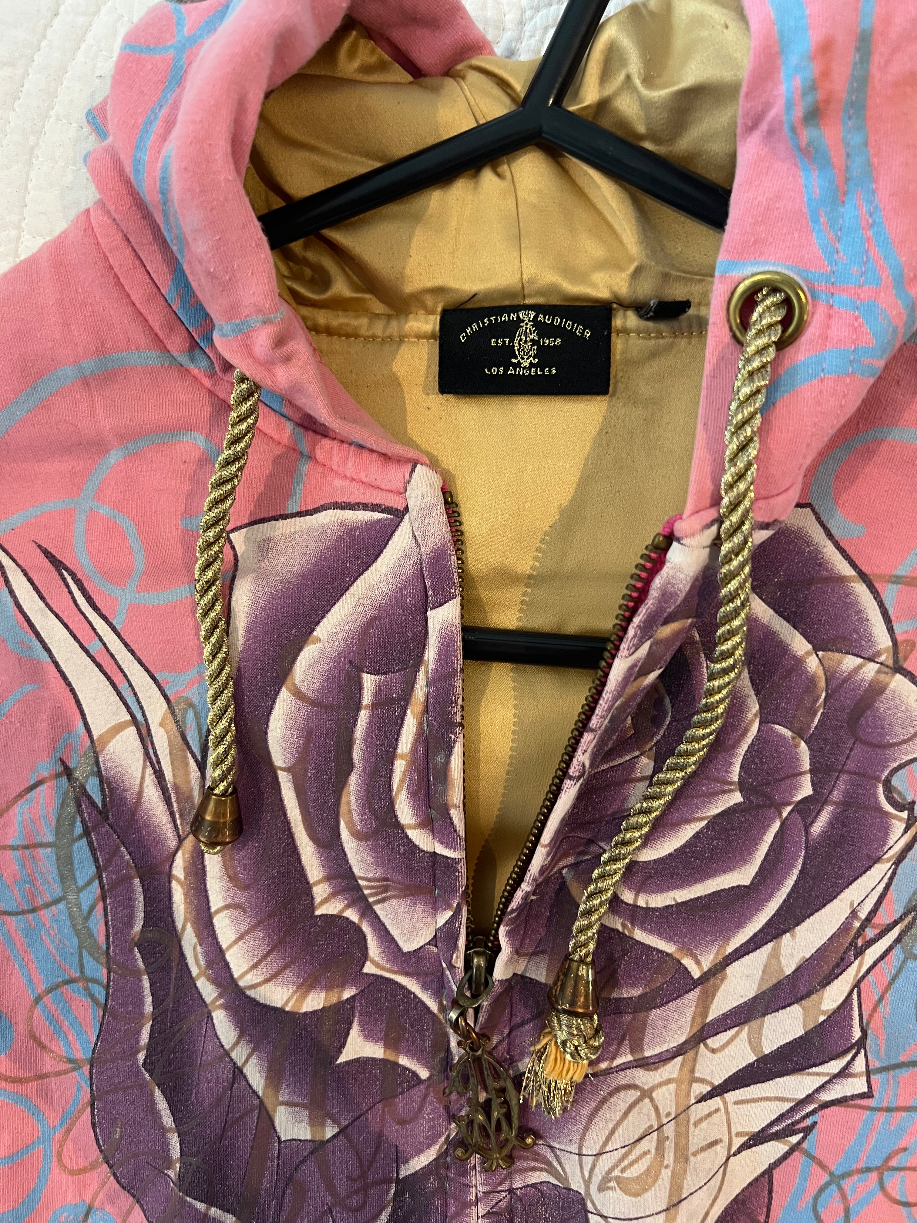 Ed Hardy Pink / multiple colour zip up hoodie