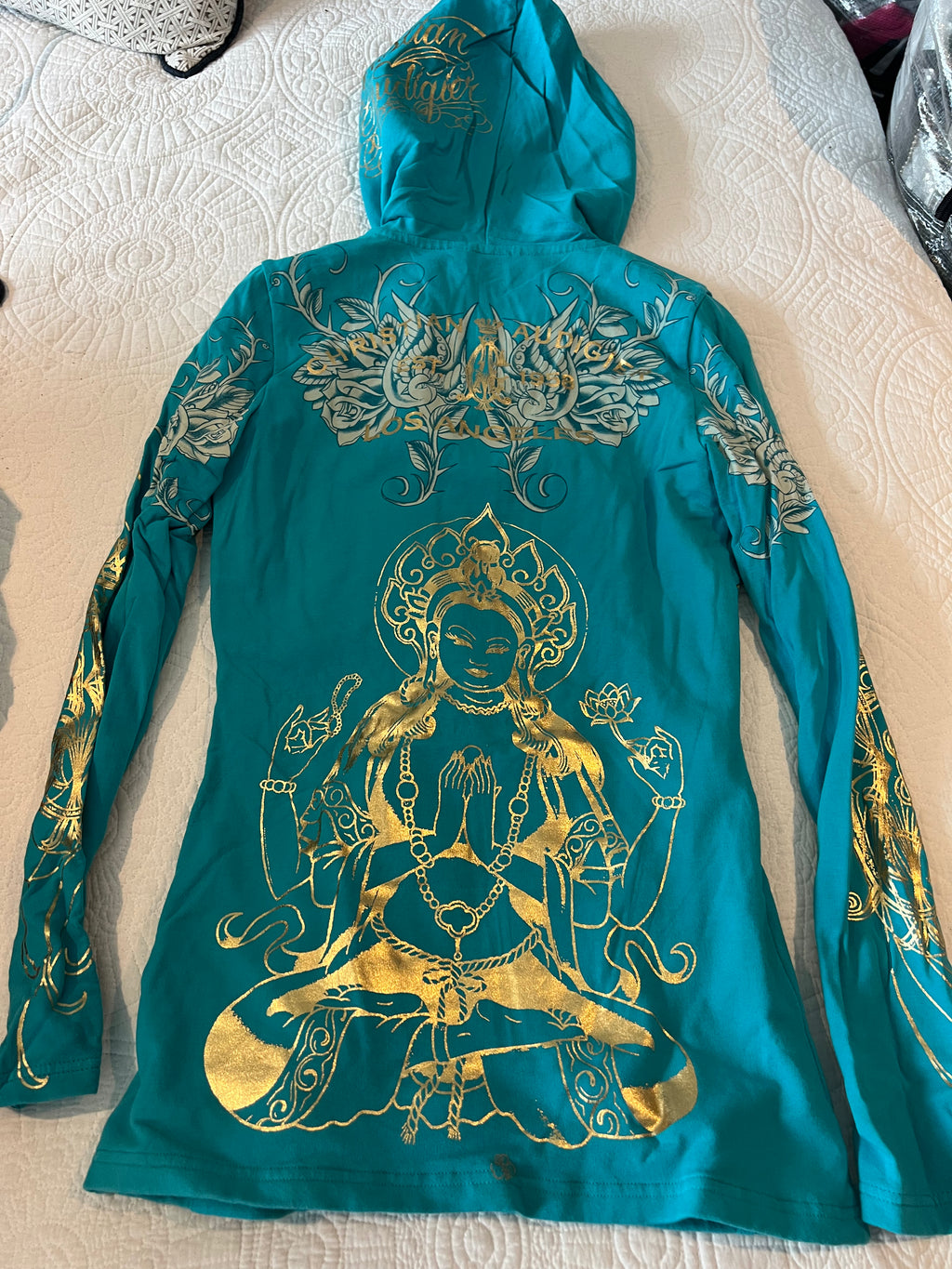 Ed Hardy Blue / multiple colour zip up hoodie