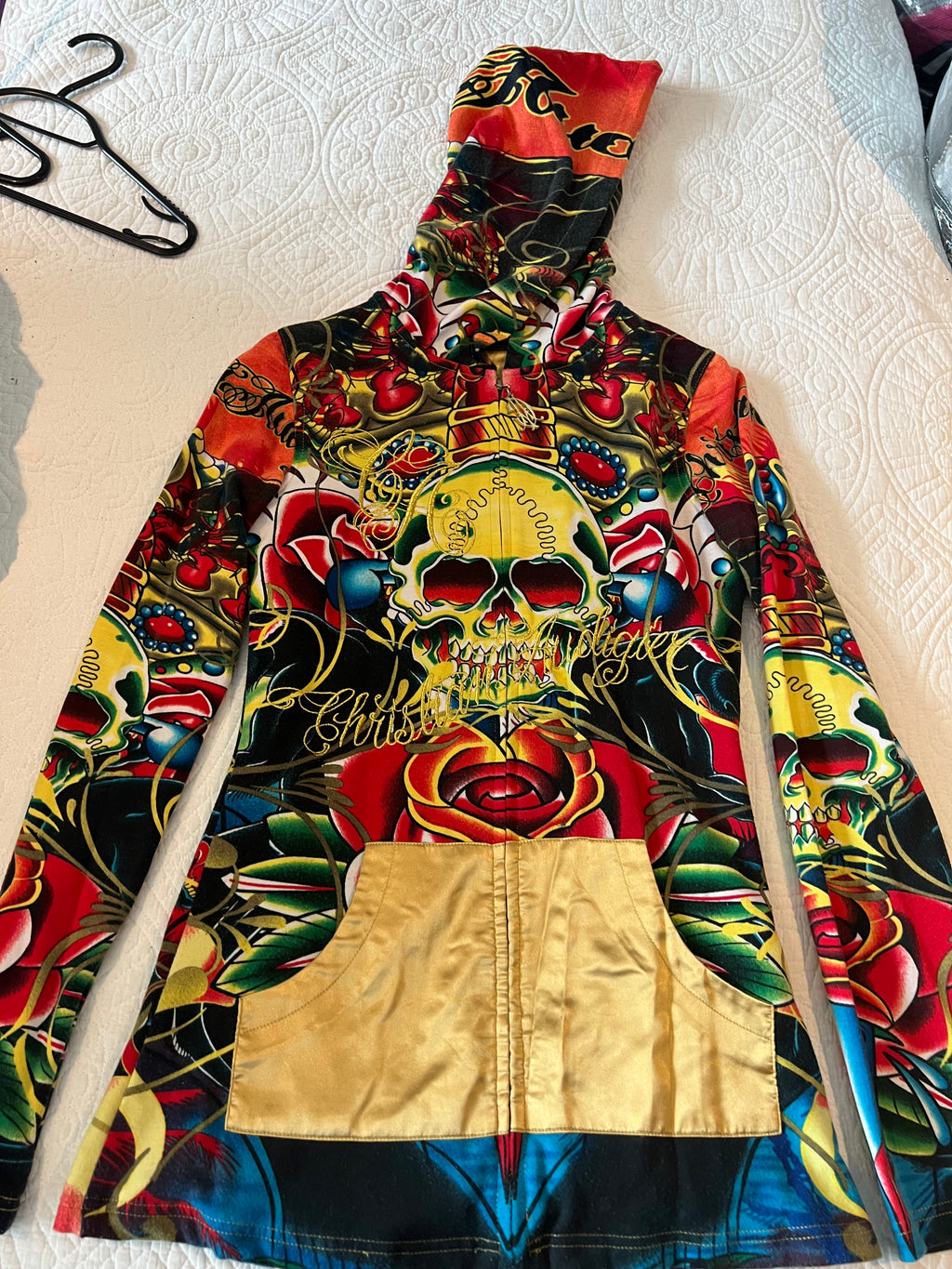 Ed Hardy Red / multiple colour zip up hoodie