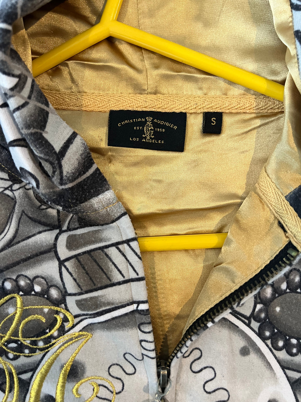 Ed Hardy Grey / multiple colour zip up hoodie