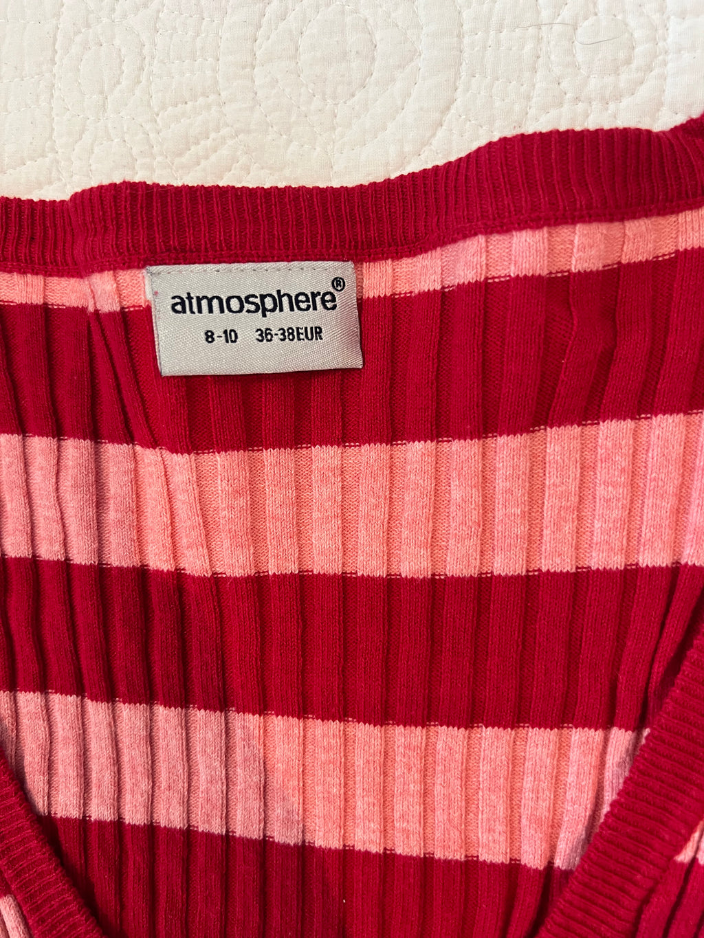Red and pink stripey top