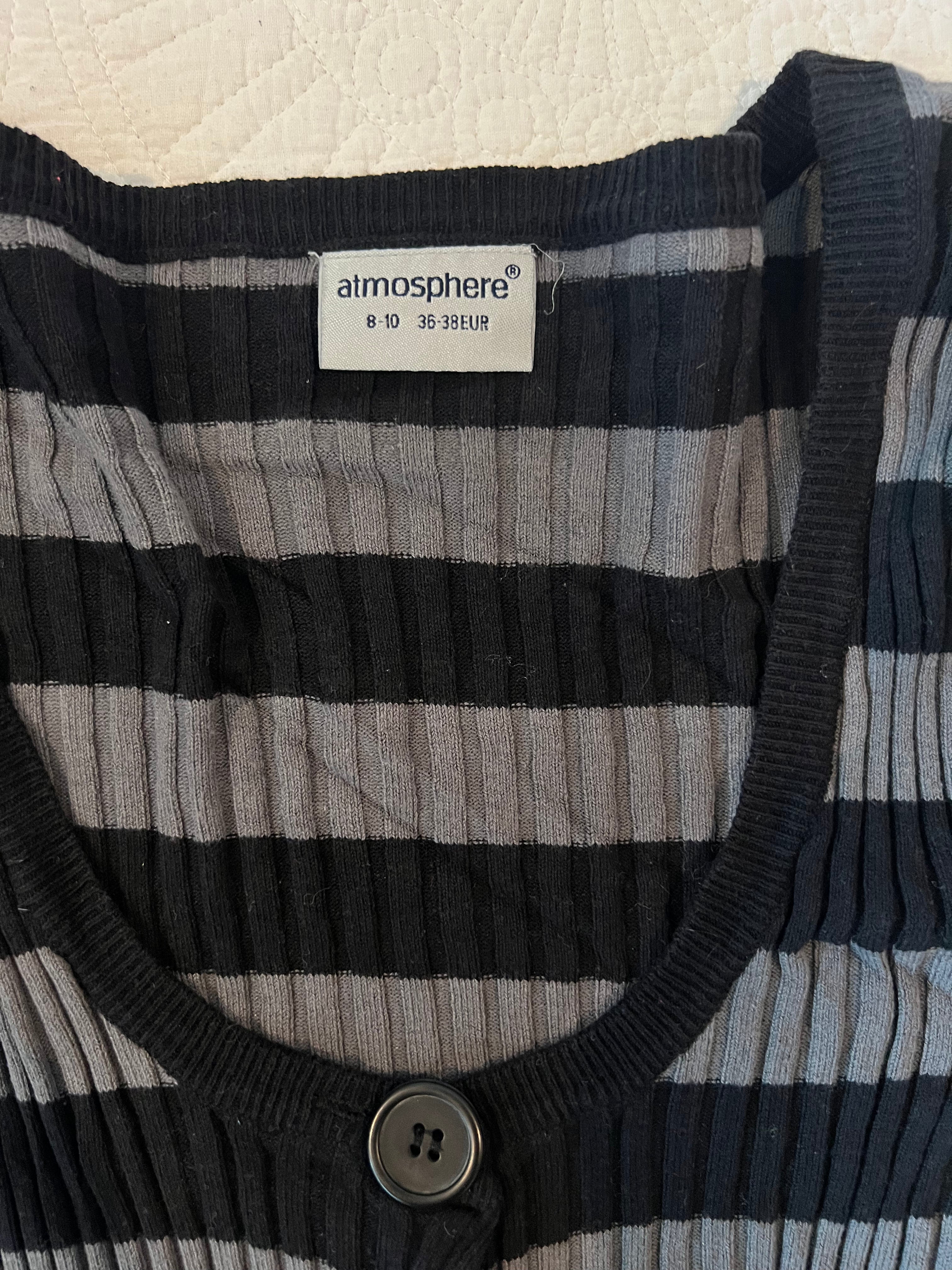 Black and grey stripey top