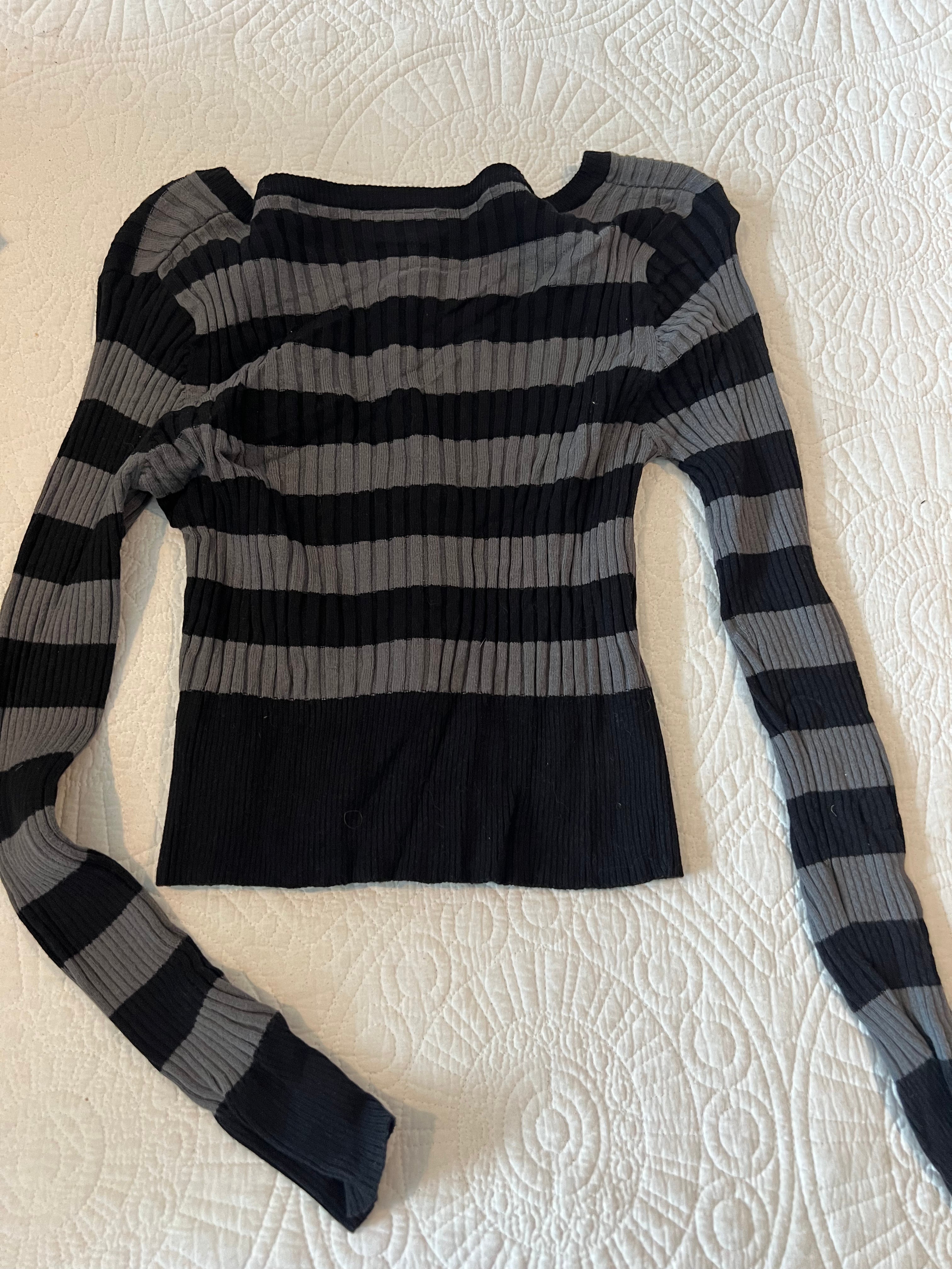 Black and grey stripey top