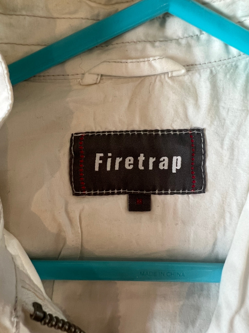 Firetrap White jacket with colourful stripe details