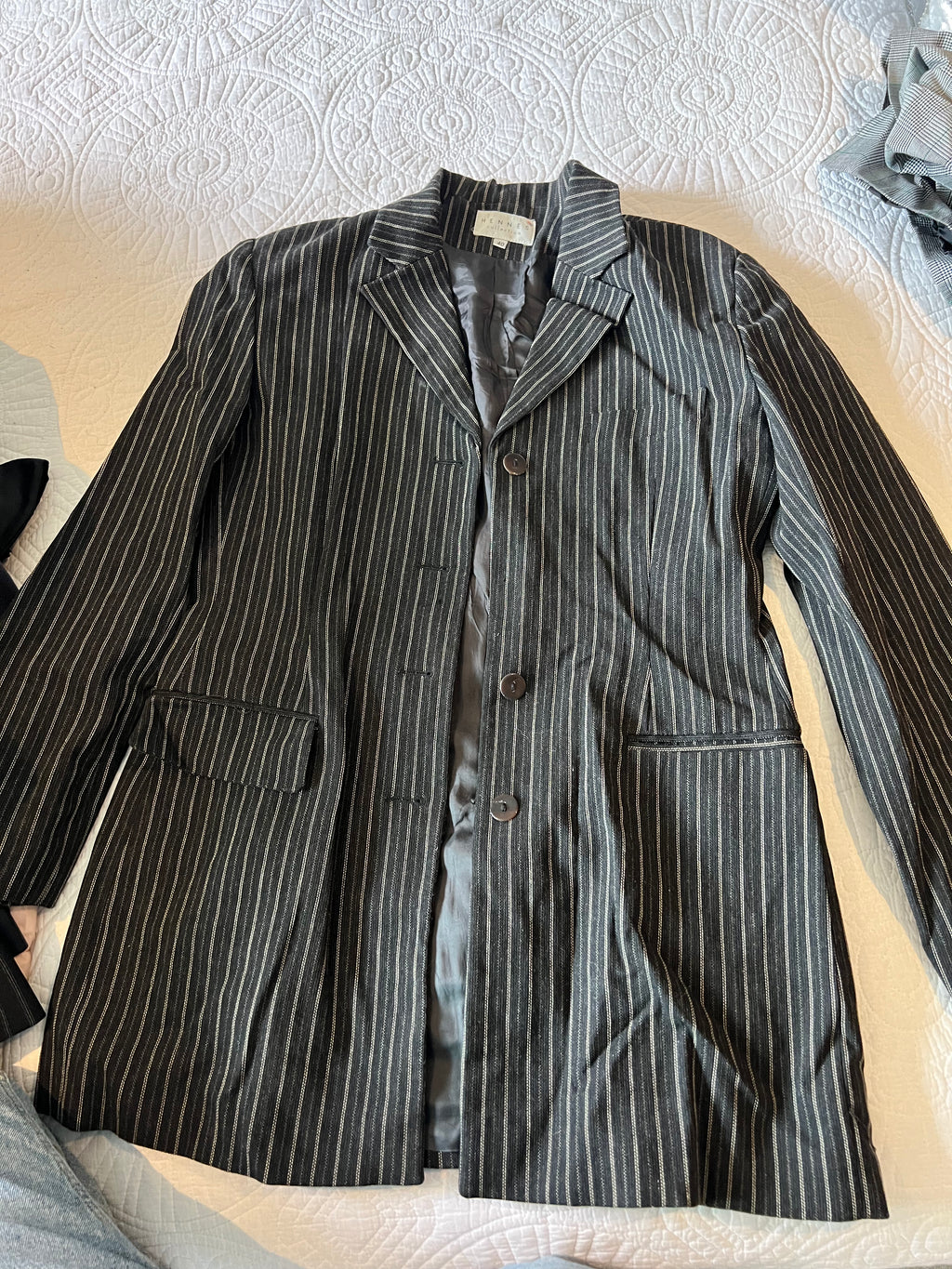 Black and white stripe style blazer