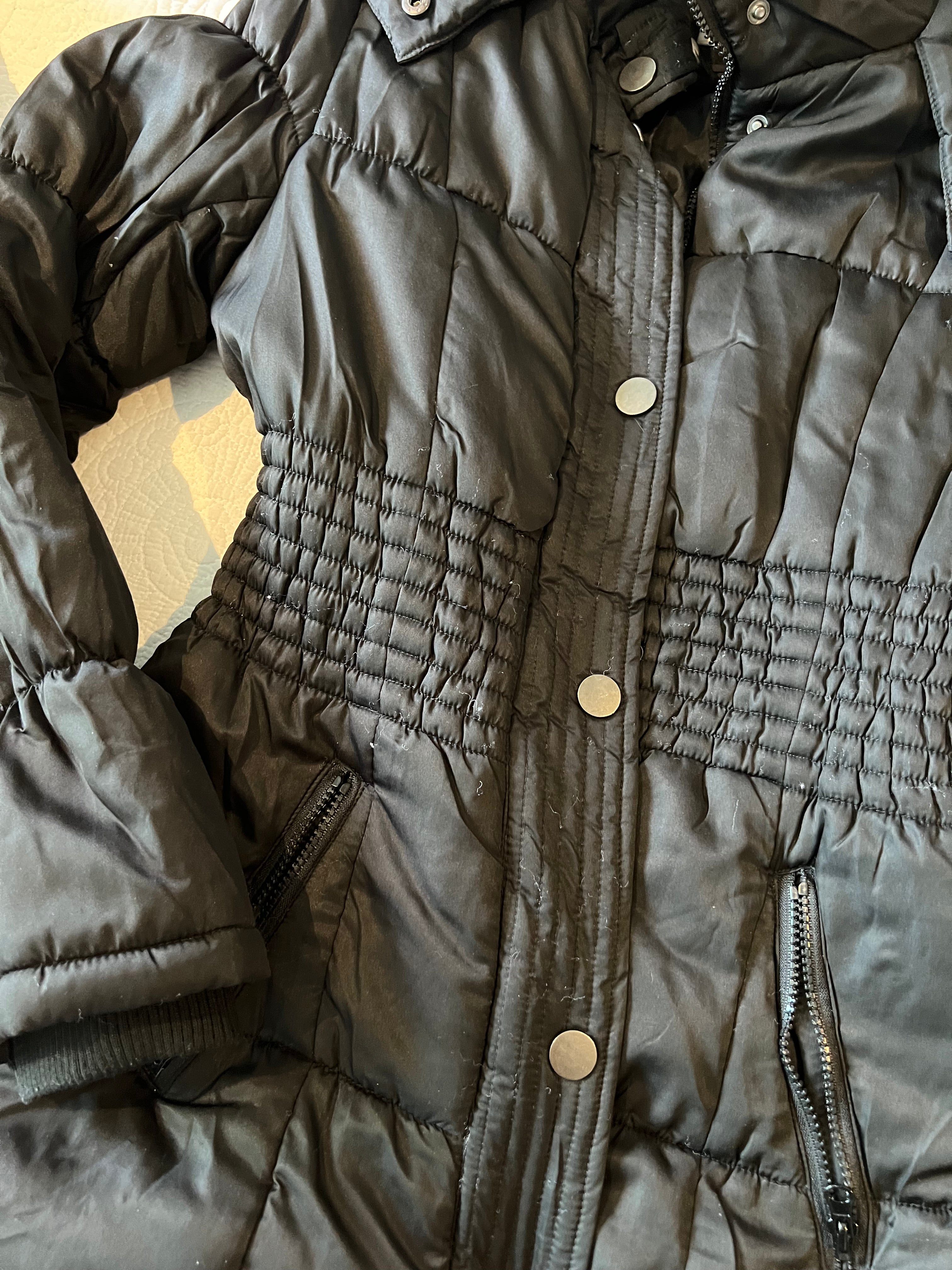 Black long puffer coat