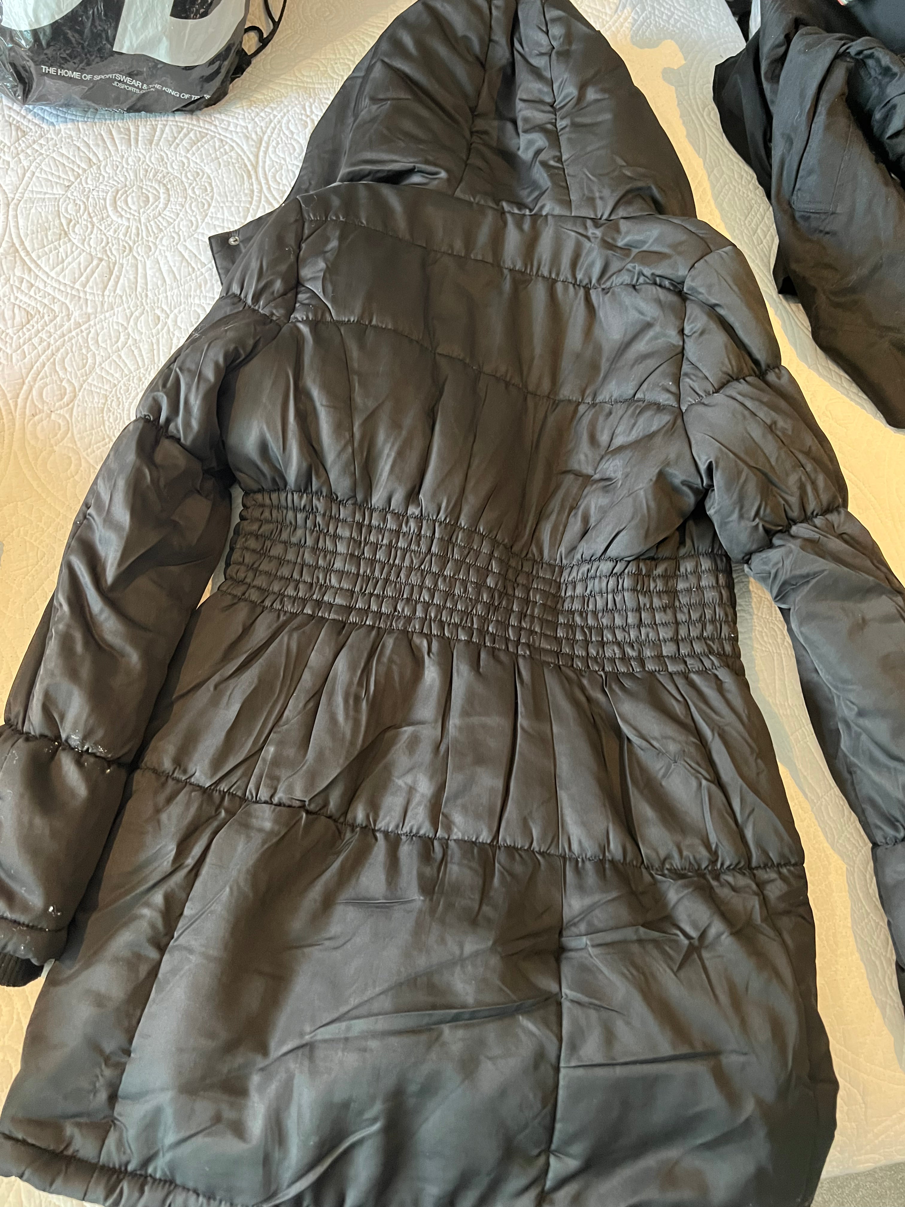 Black long puffer coat