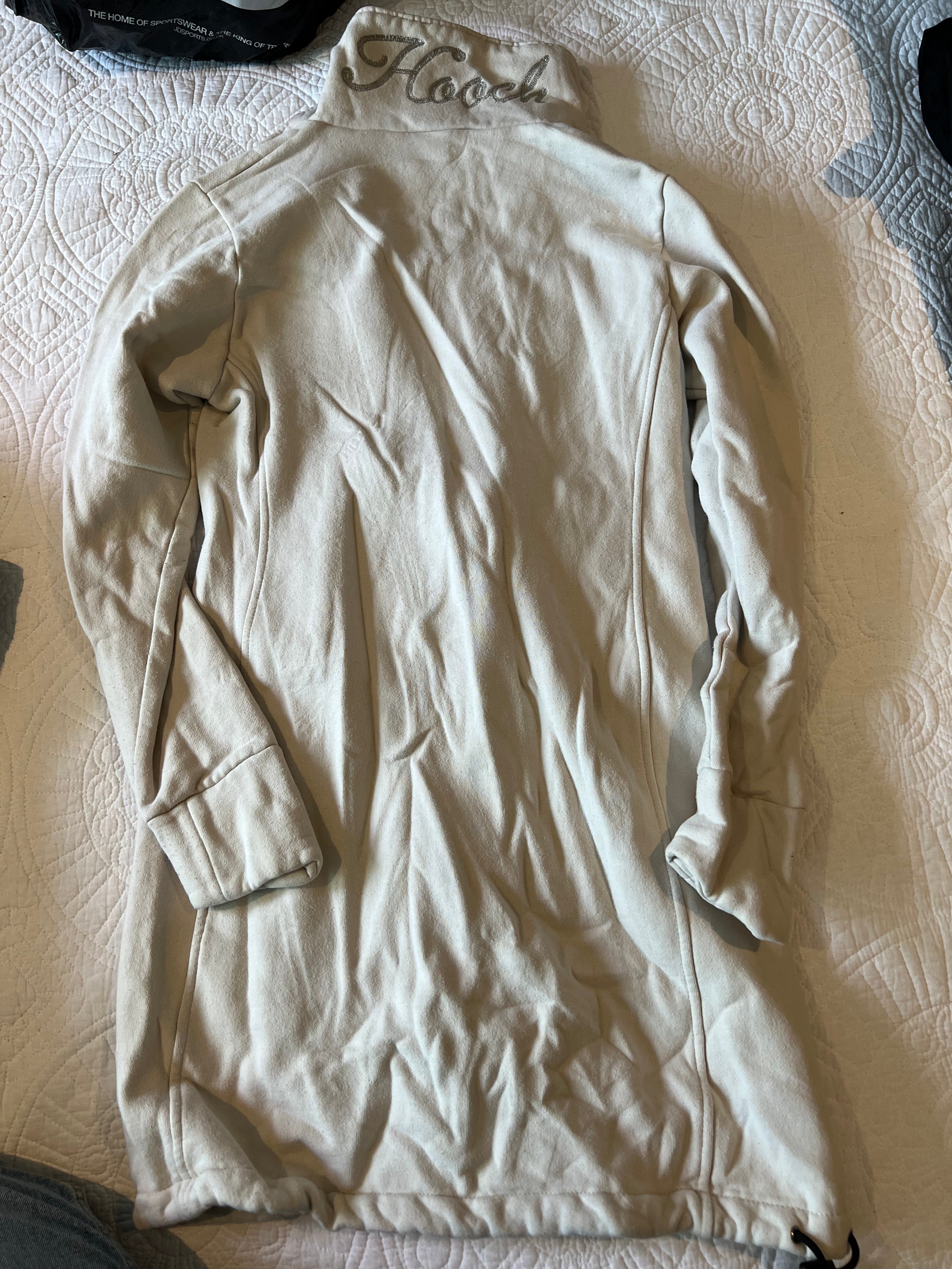 Long cream zip up jacket