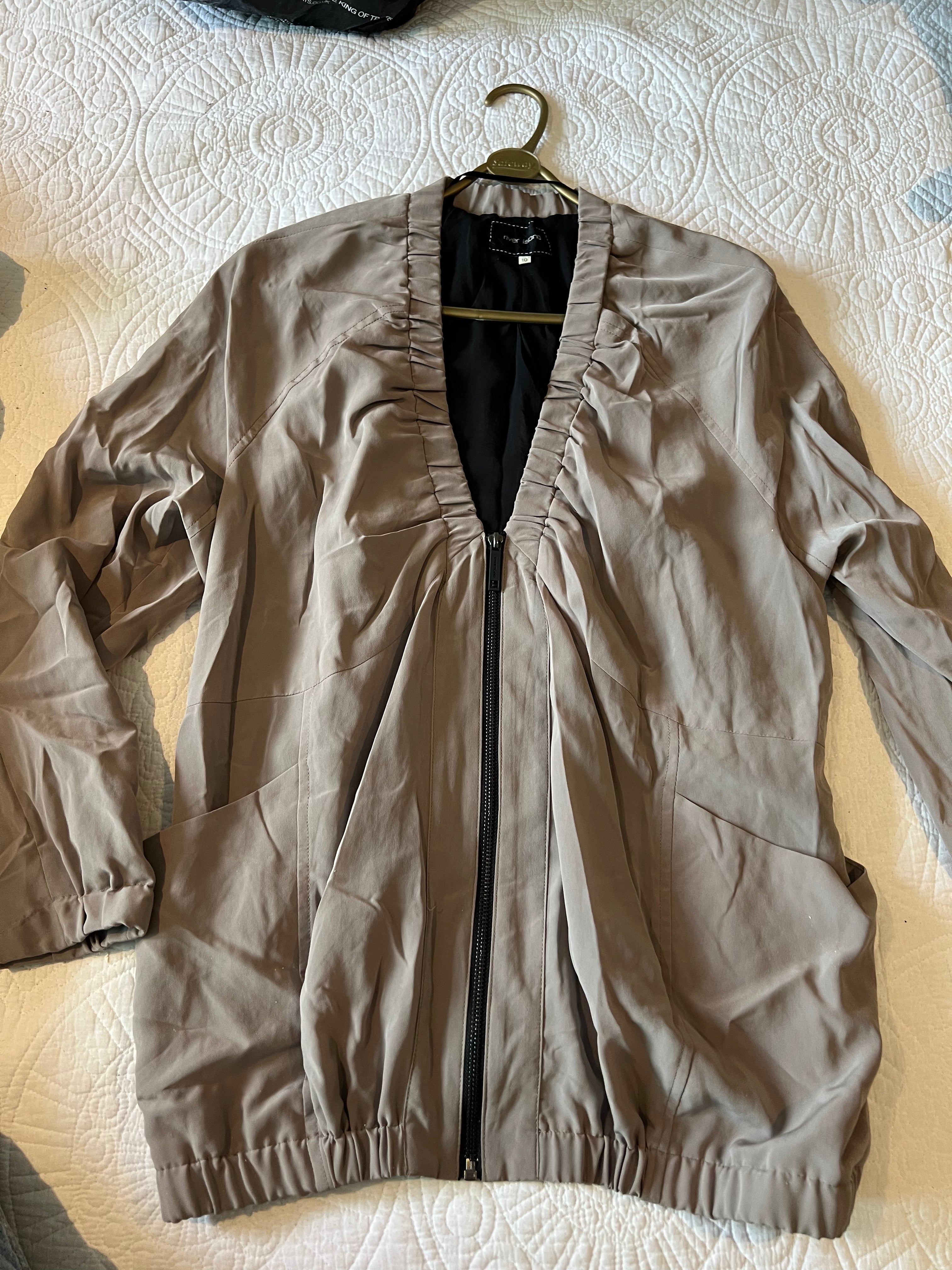 Khaki zip up jacket, Size 10, Worn a few times, Good condition