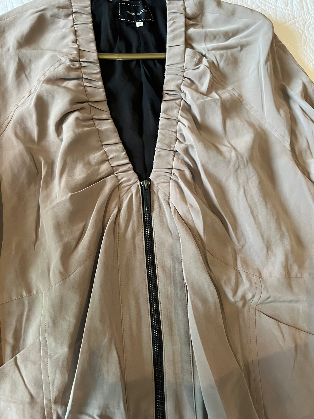 Khaki zip up jacket, Size 10, Worn a few times, Good condition