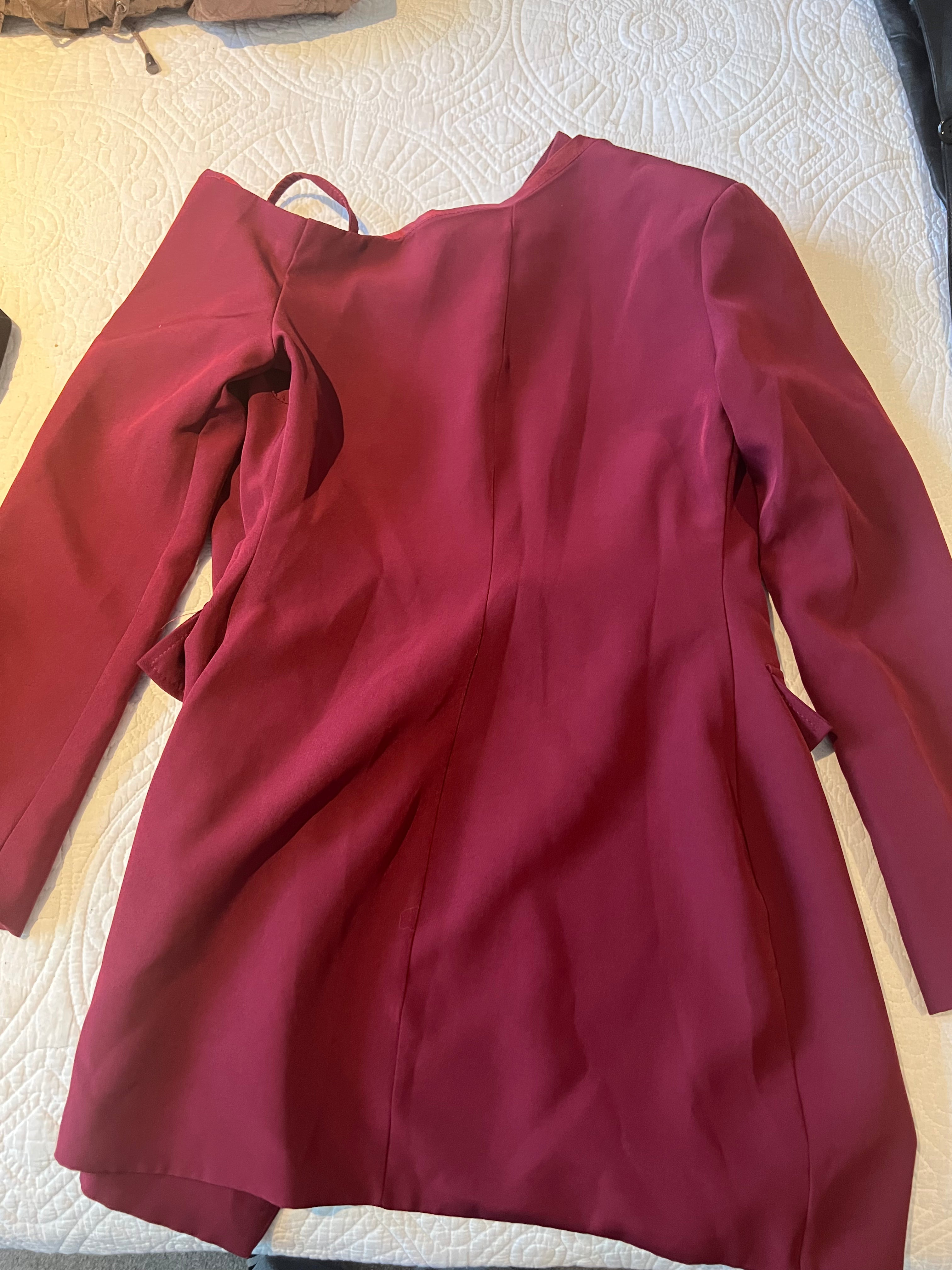 EGO burgundy blazer dress / Cut out shoulder