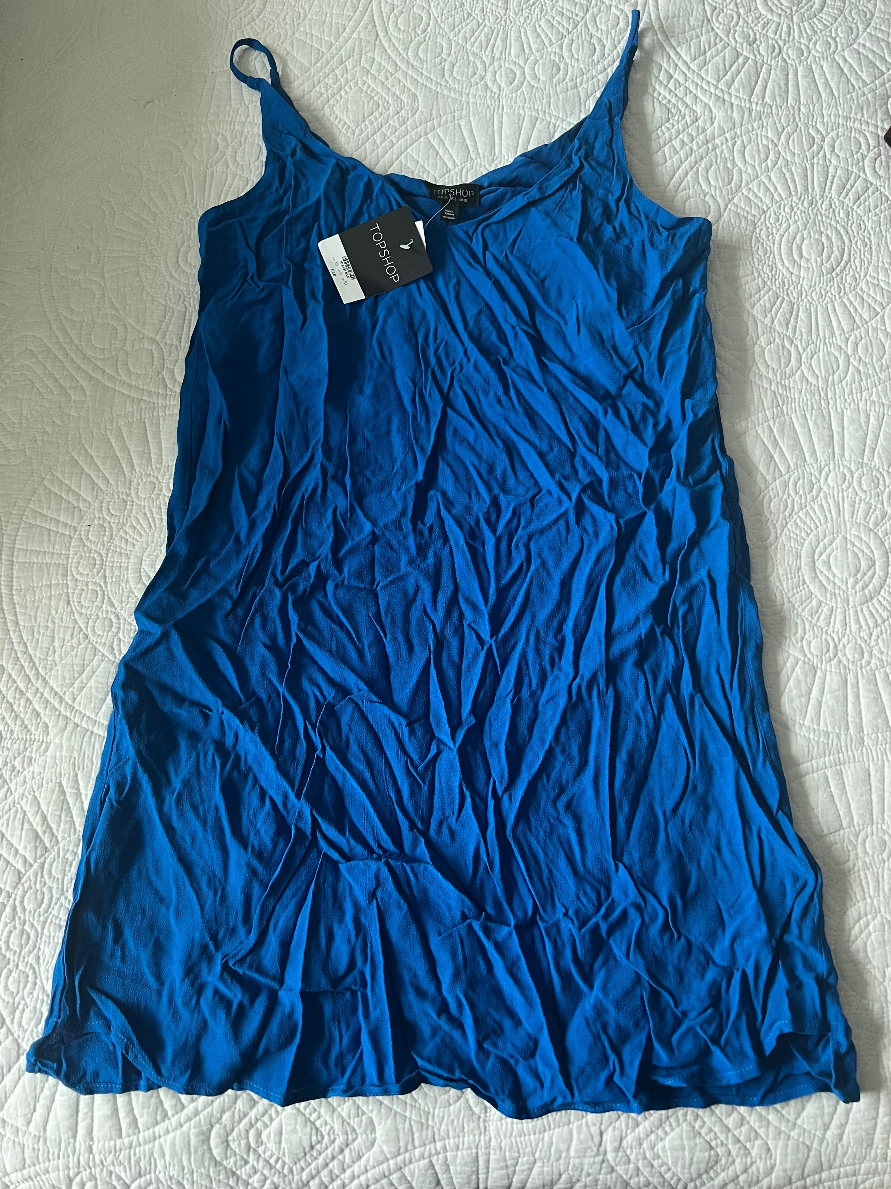 Blue flowy short dress