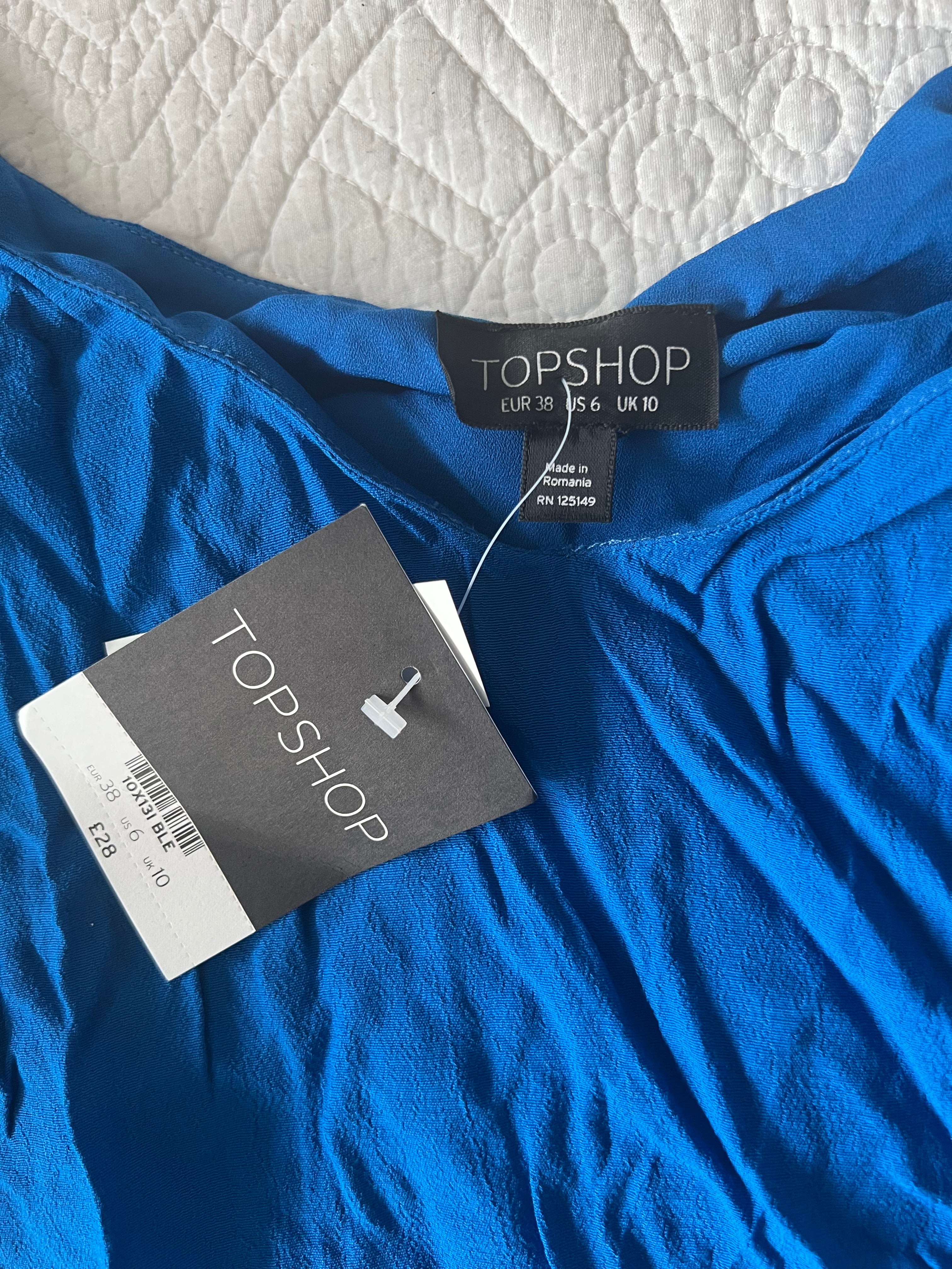 Blue flowy short dress