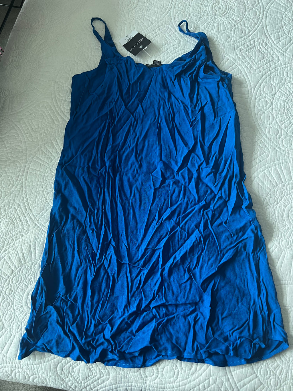 Blue flowy short dress