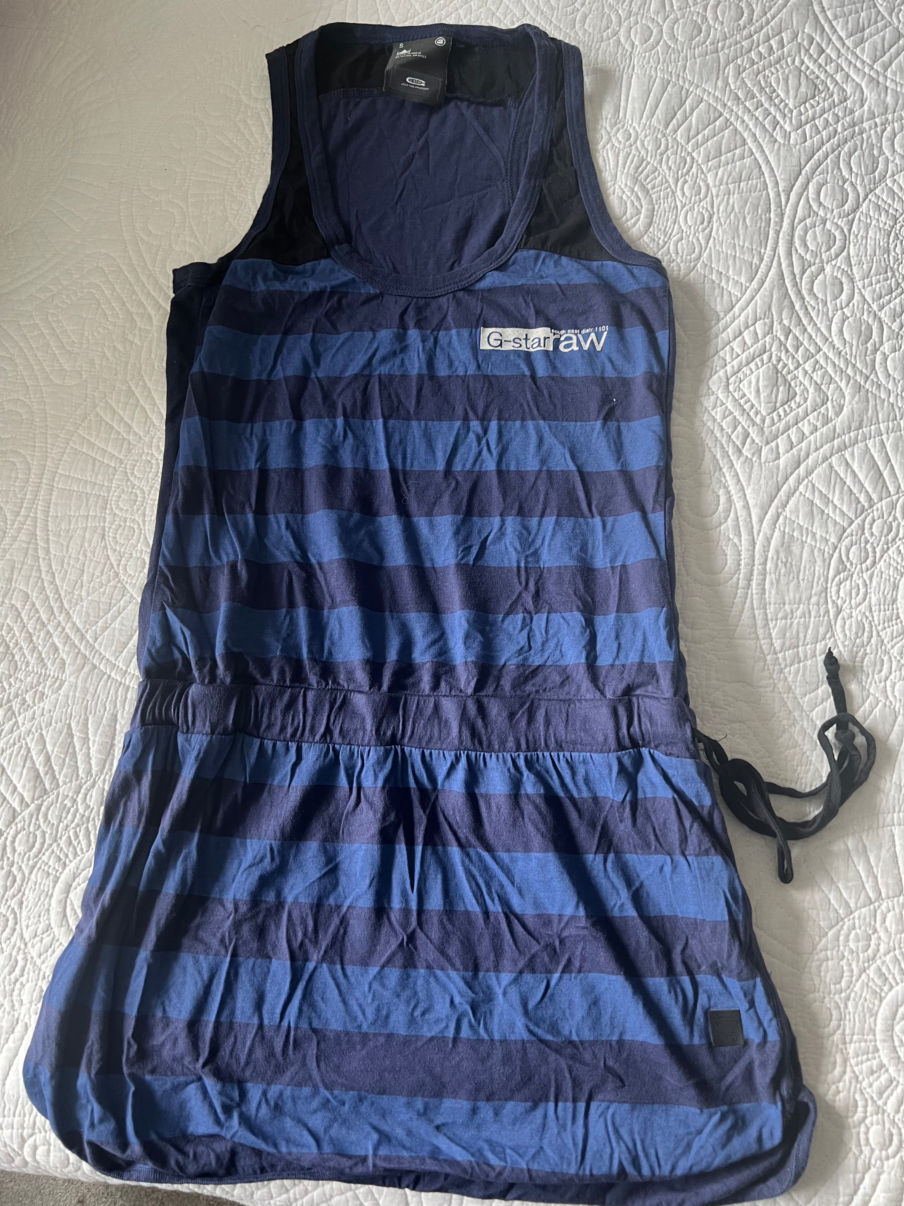 G-star Blue striped short dress / Drawstring on waist