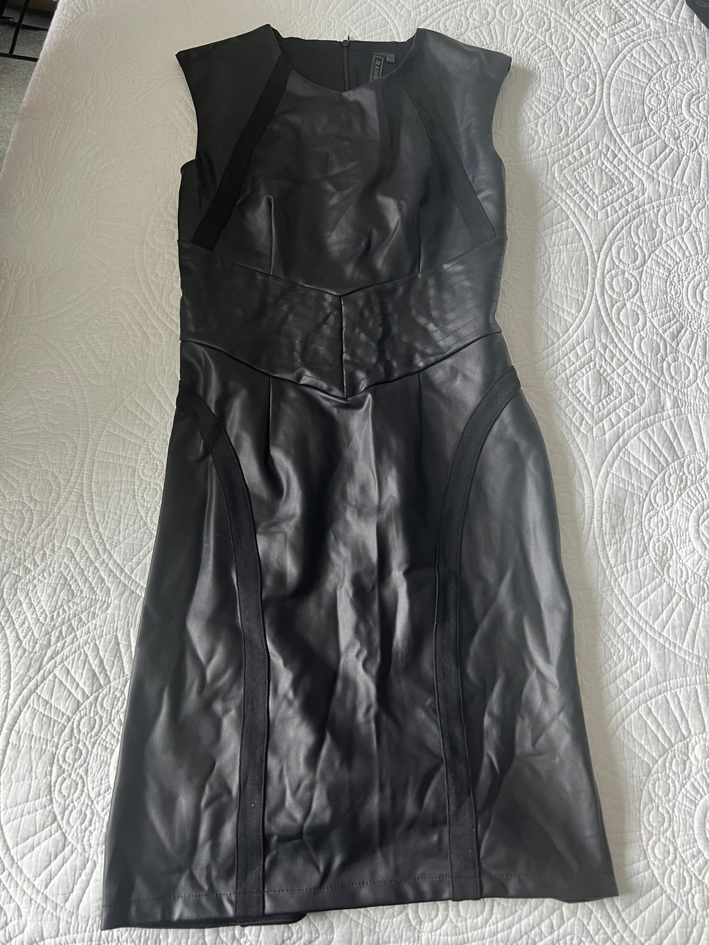 Faux leather bodycon dress