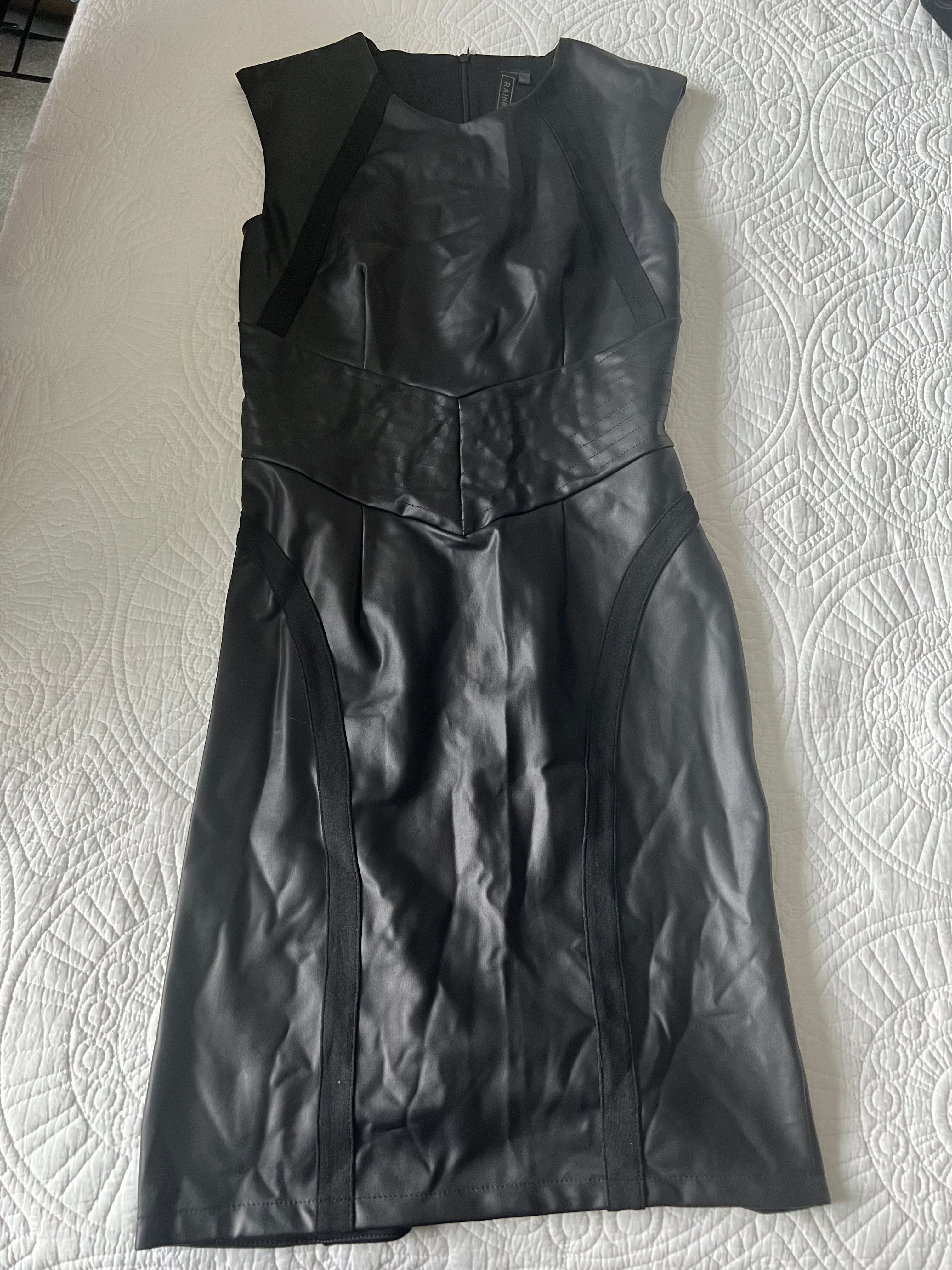 Faux leather bodycon dress