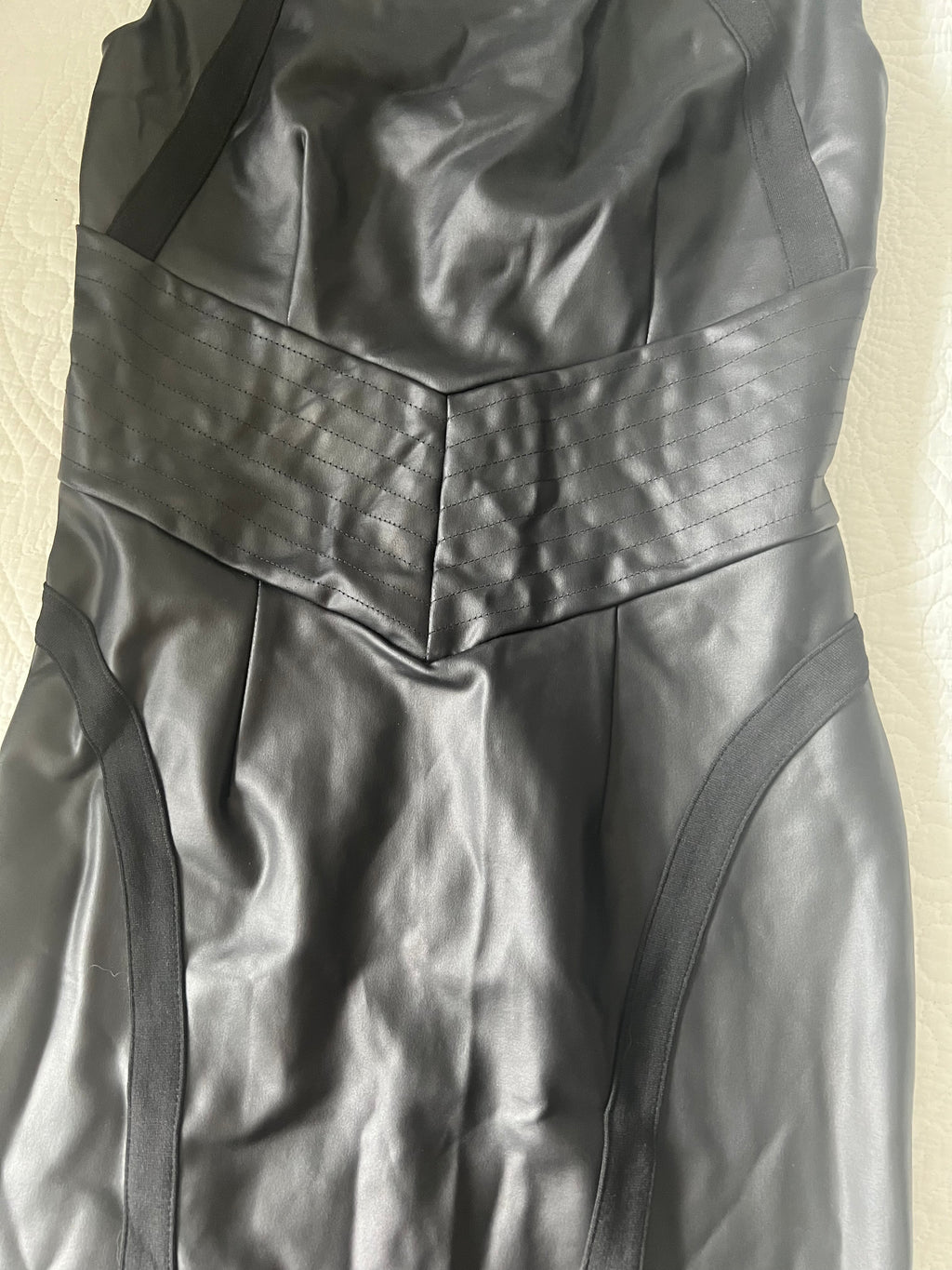 Faux leather bodycon dress