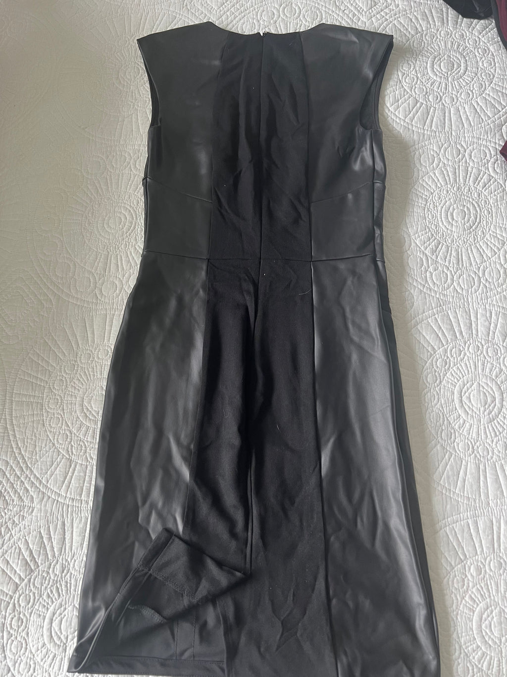 Faux leather bodycon dress