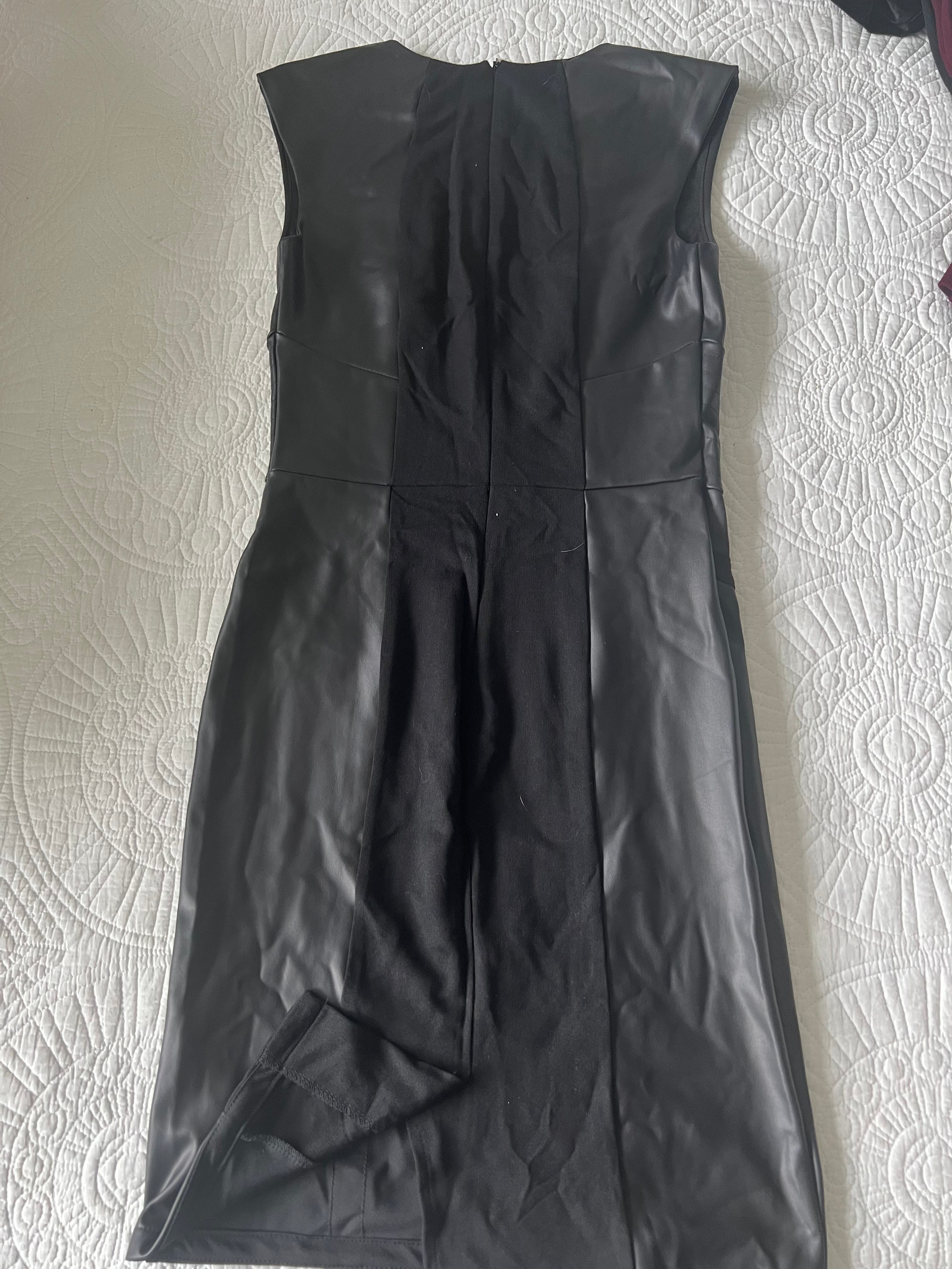 Faux leather bodycon dress