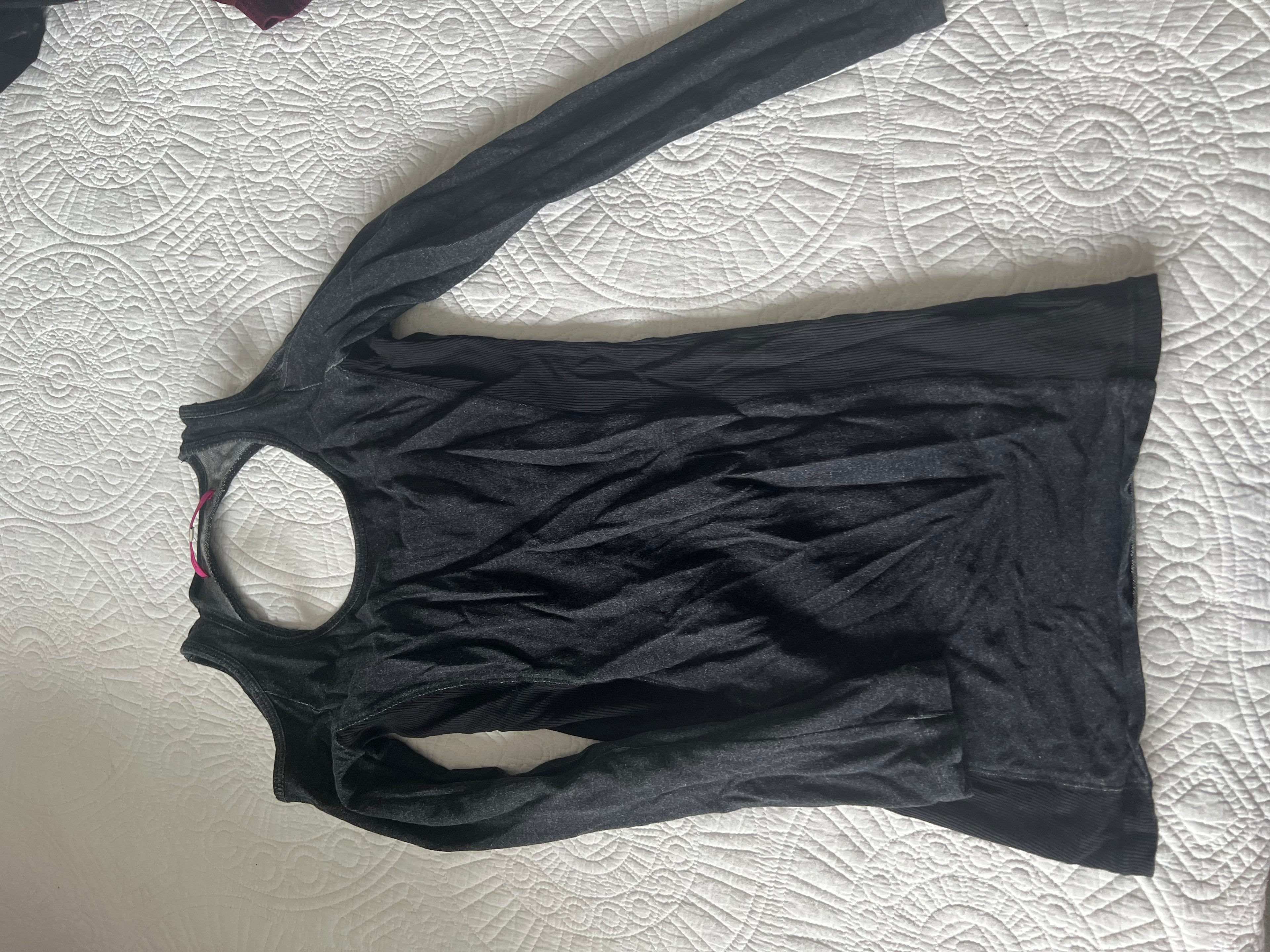 Black/dark grey cut out long sleeve top
