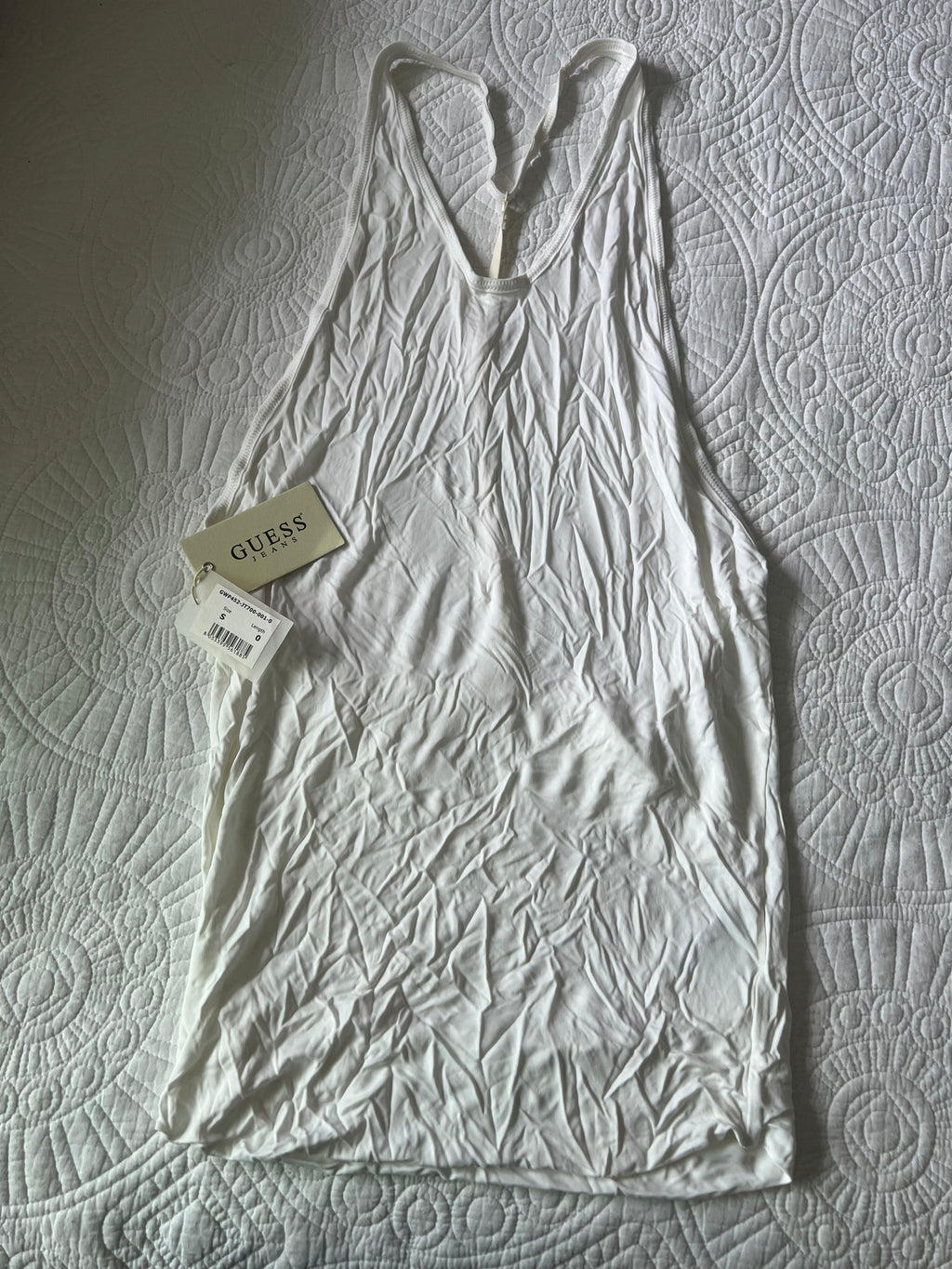 Guess White backless mini dress