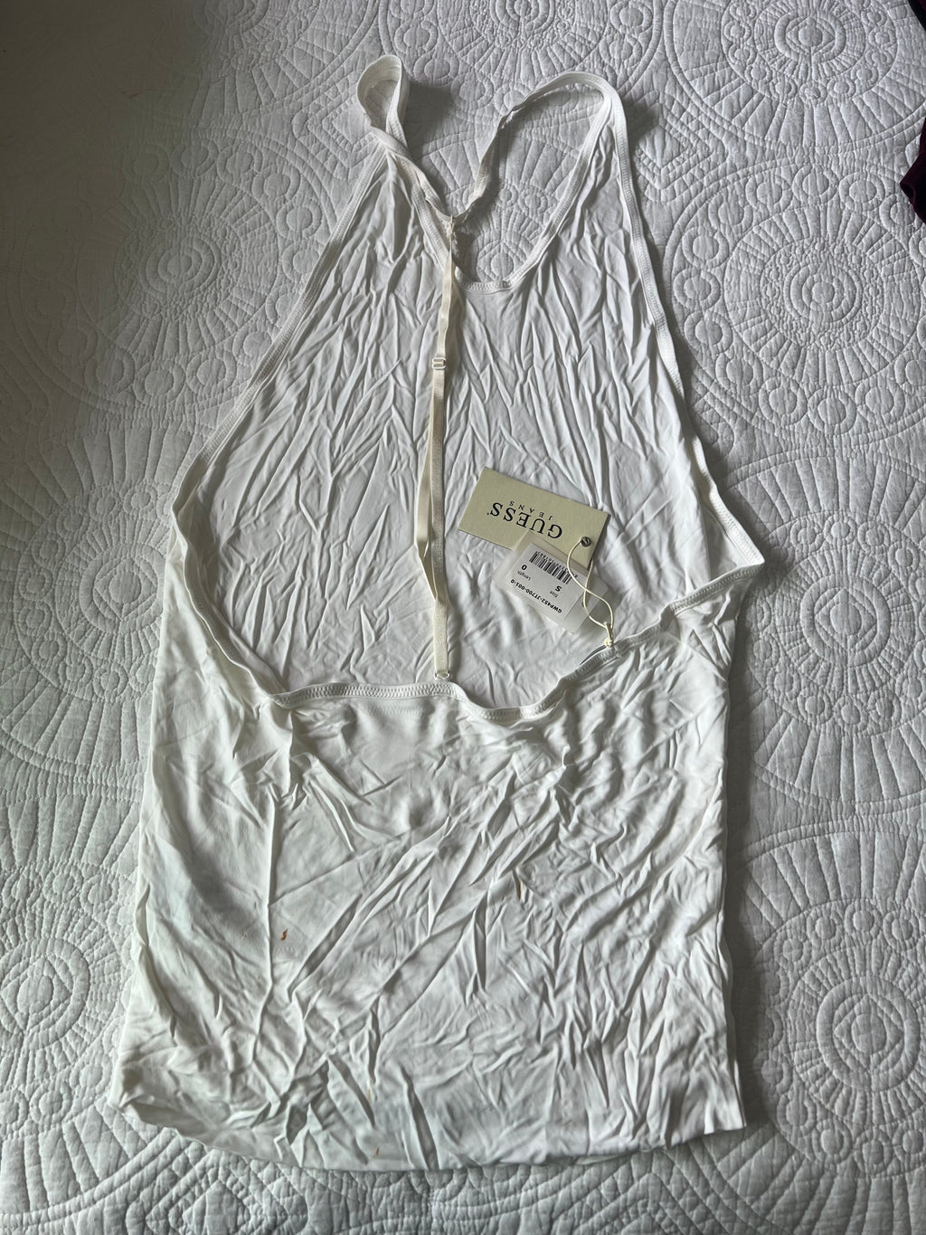 Guess White backless mini dress