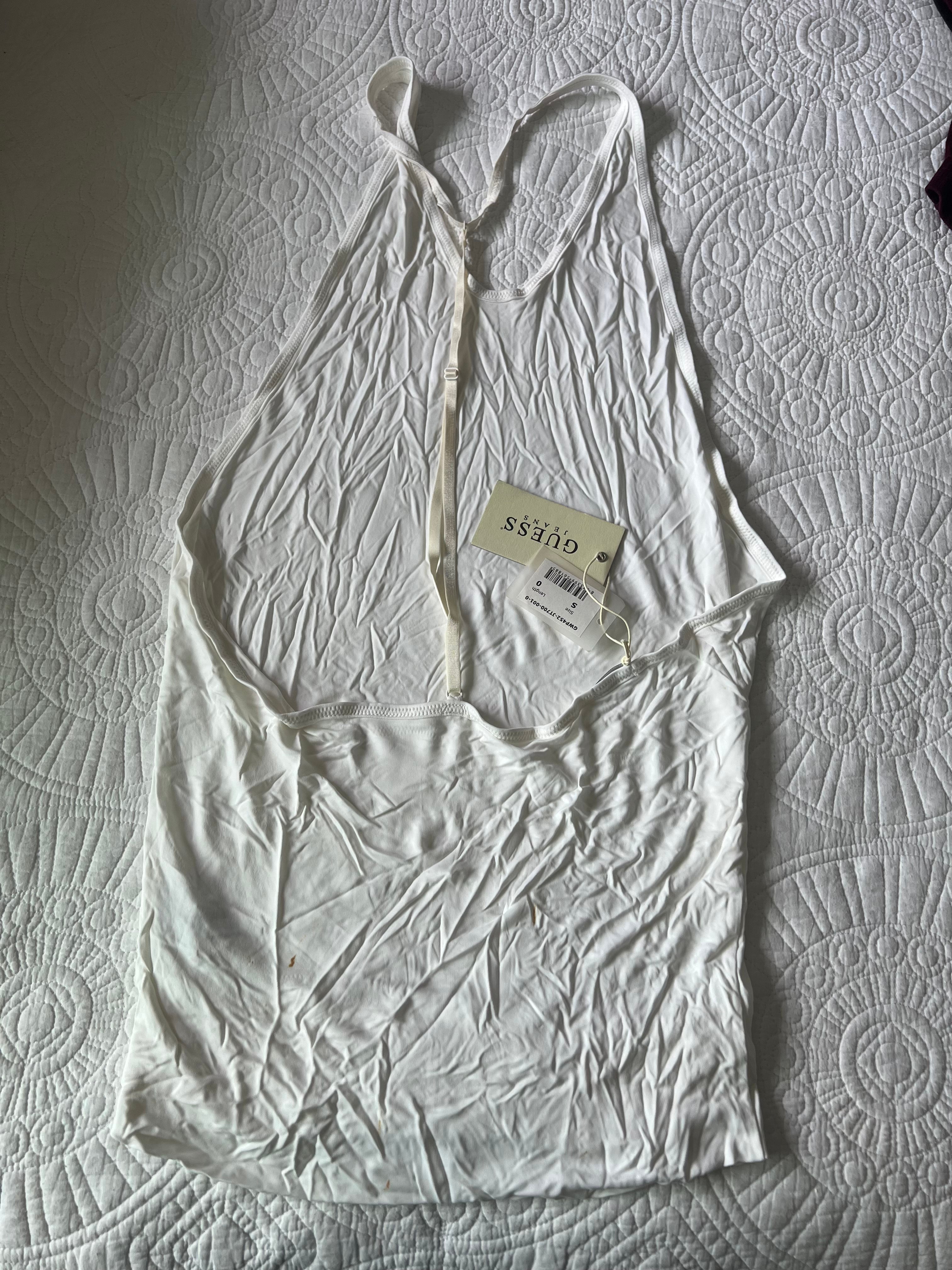 Guess White backless mini dress