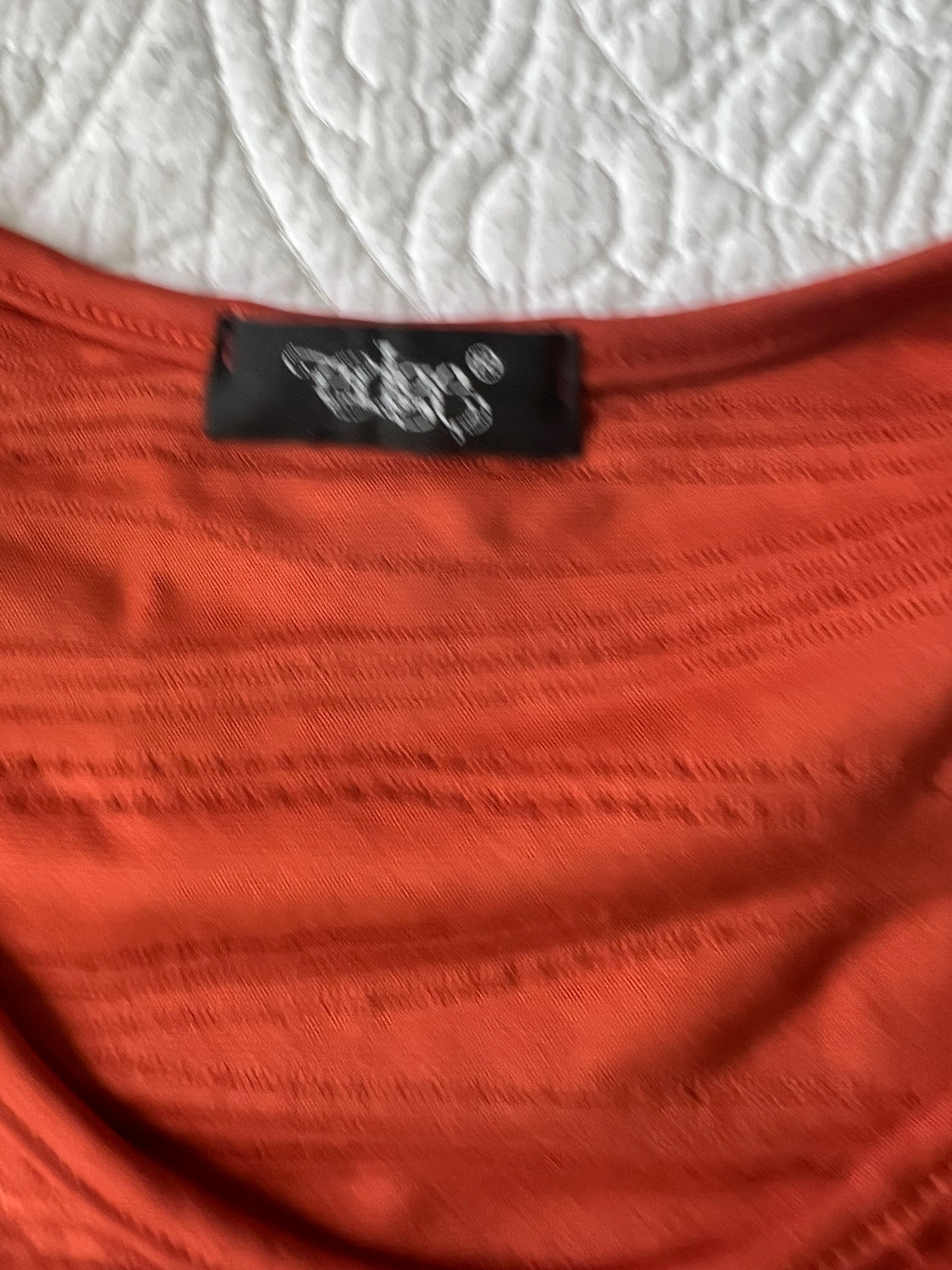 Orange textured mini dress