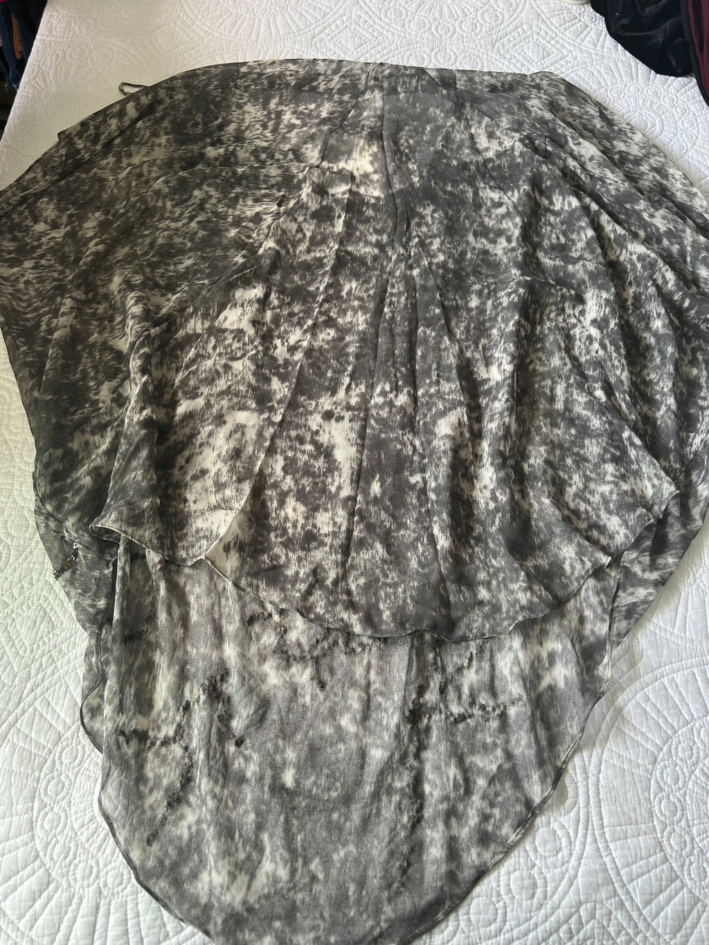 Grey Shawl with gold sequences