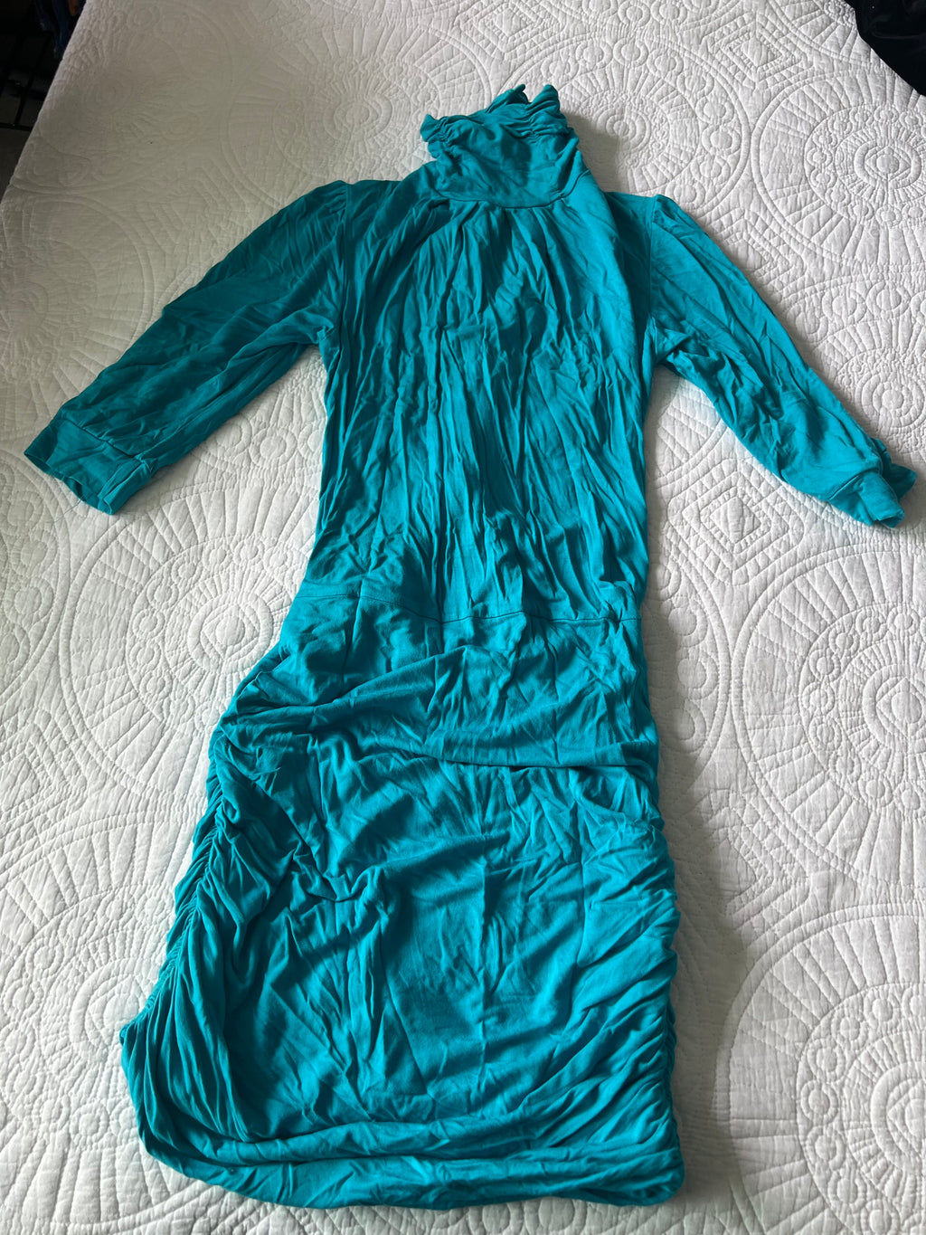 Blue short dress with cut out back