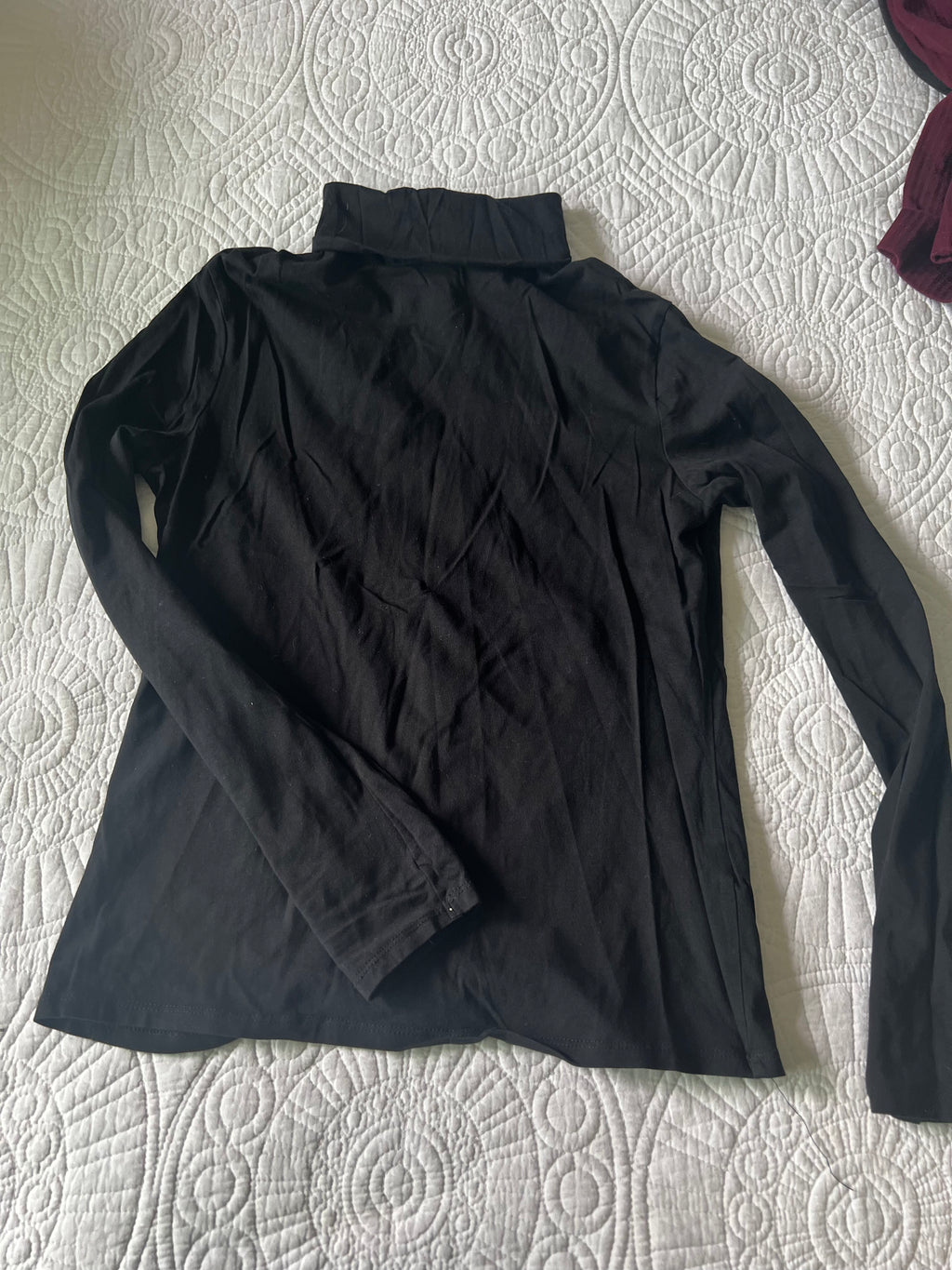 Black turtle neck long sleeve top