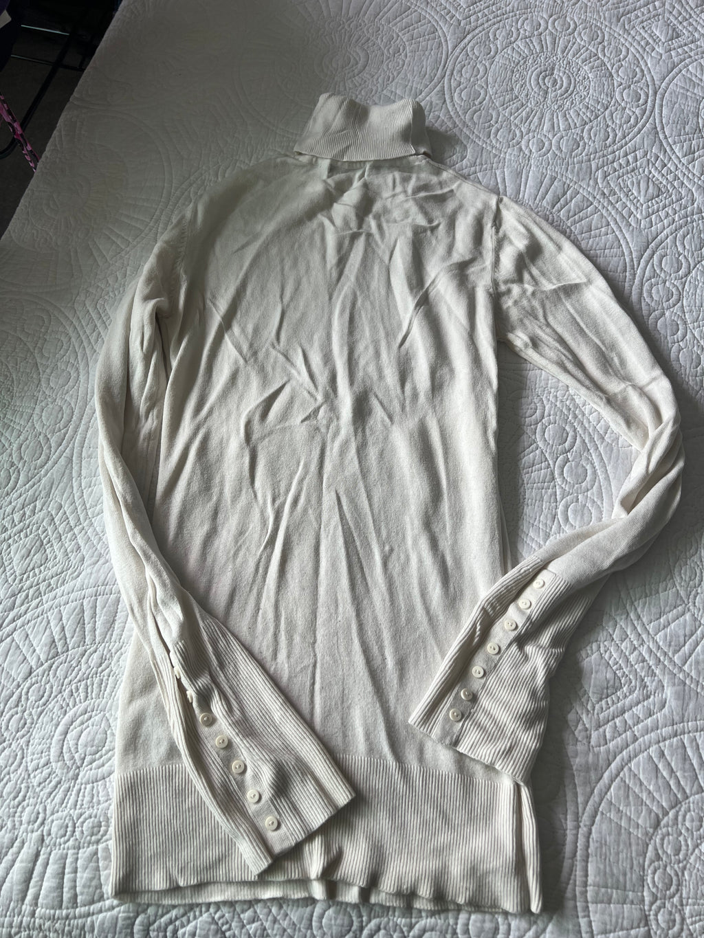 Cream knitted long sleeve turtle neck jumper dress