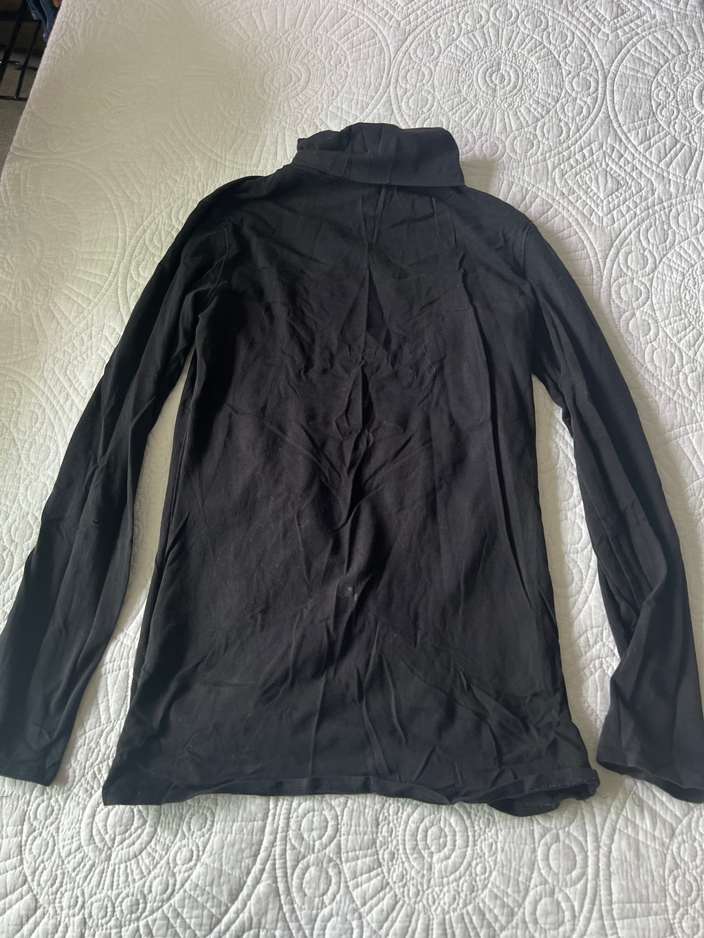 Black turtle neck long sleeve top