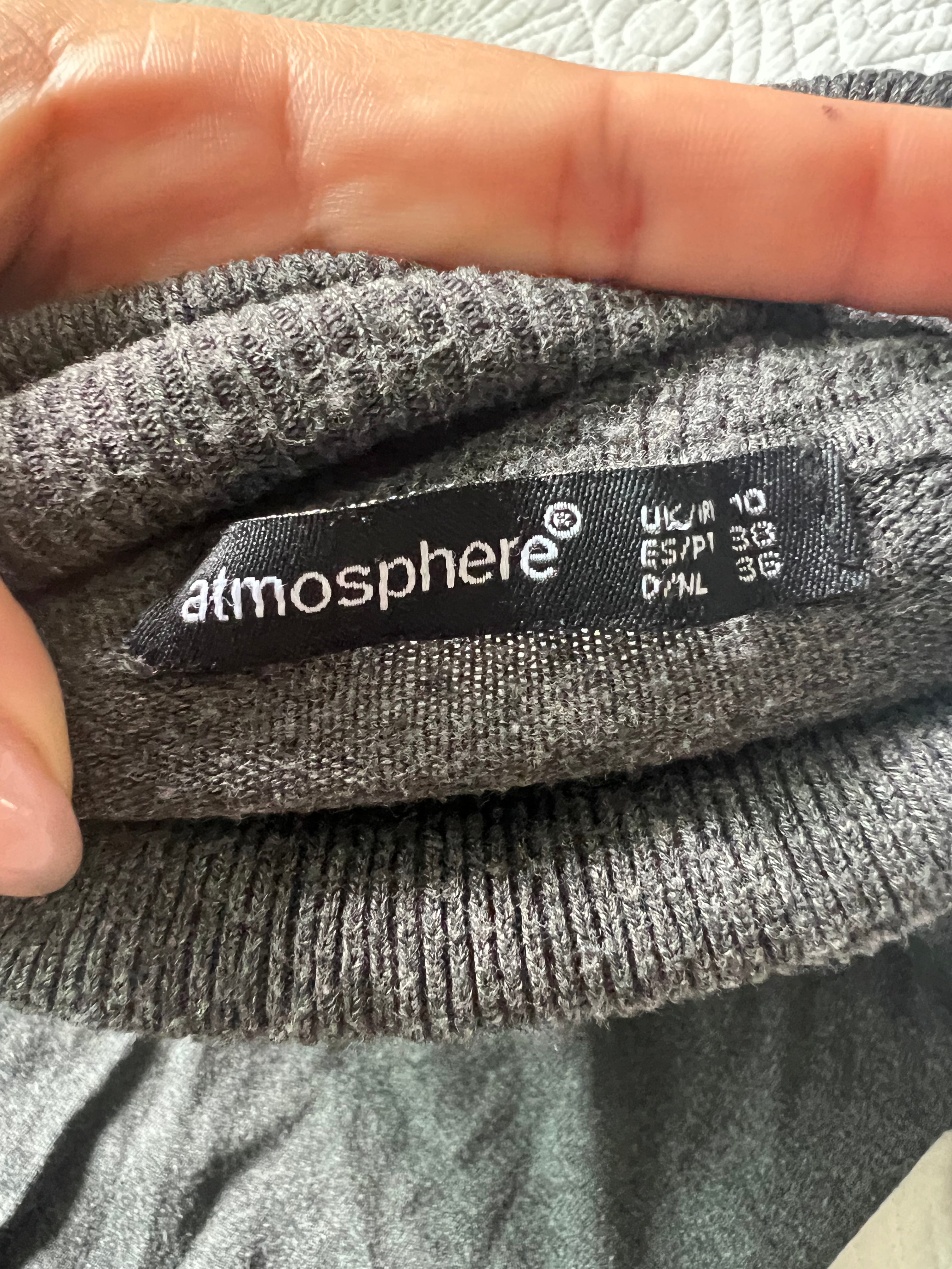 Grey knitted long sleeve turtle neck jumper