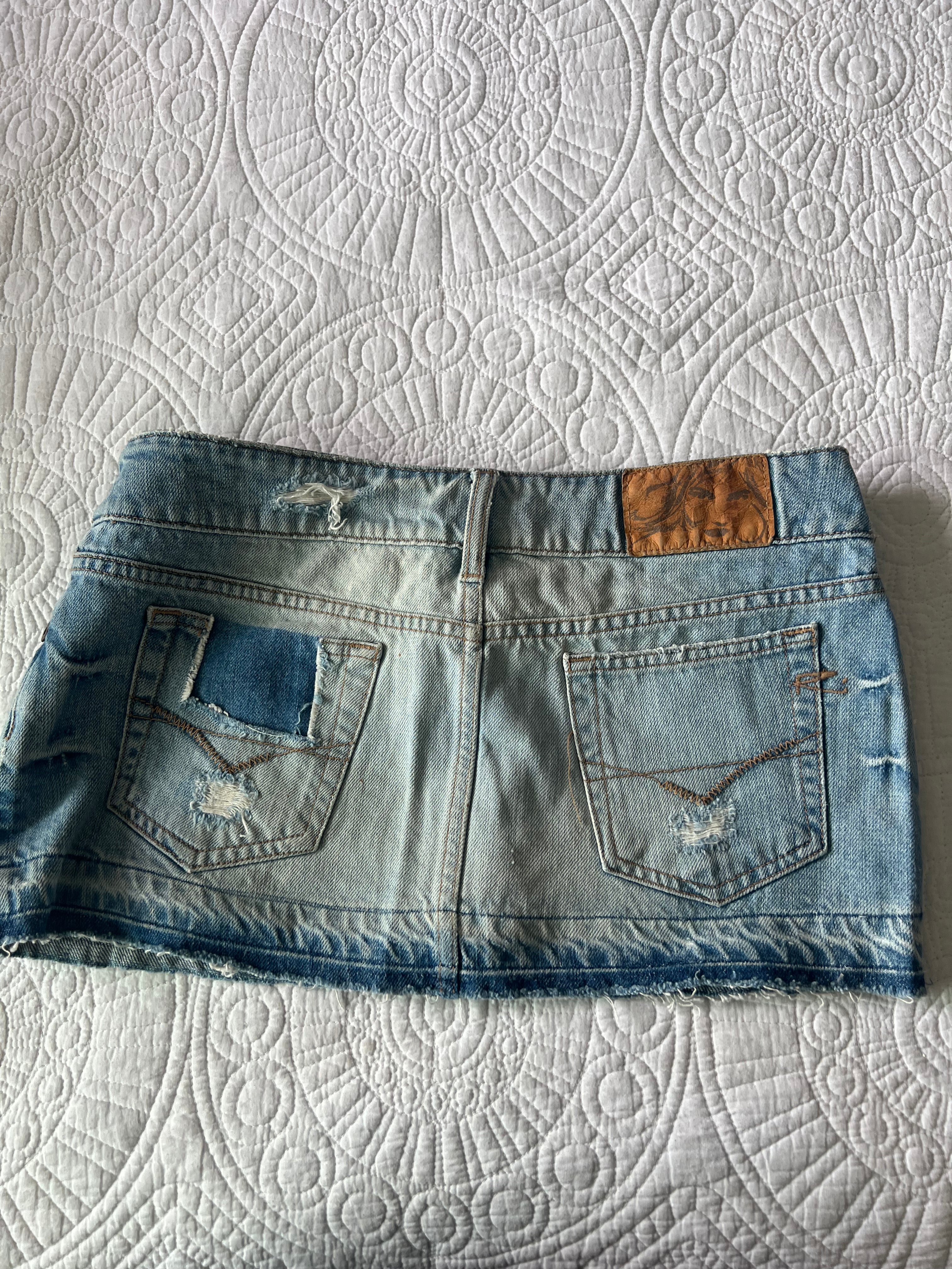 Mini denim skirt