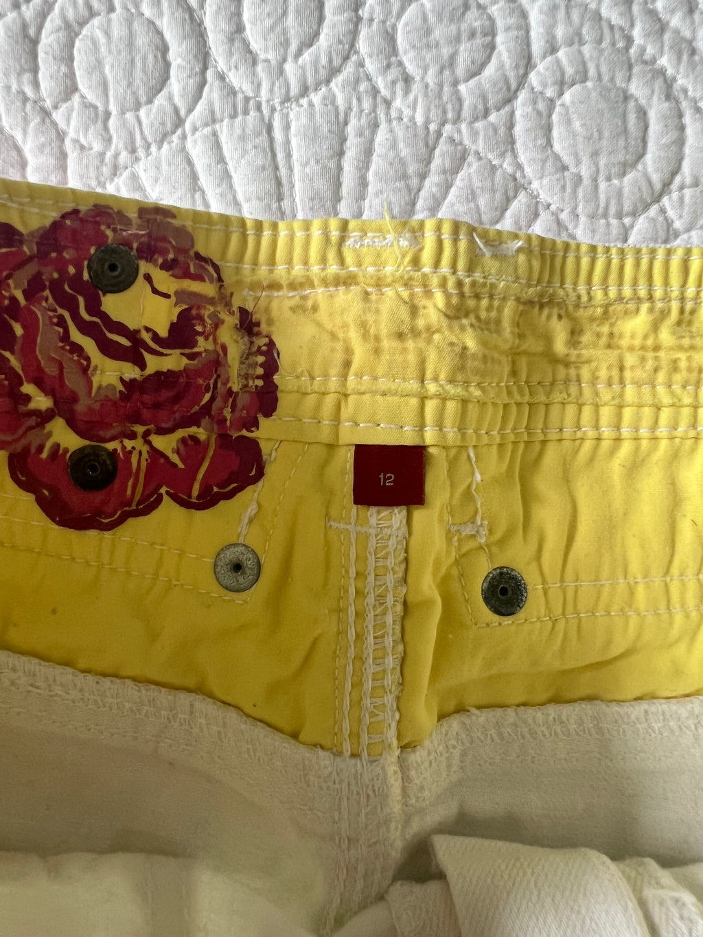 Mini white denim skirt