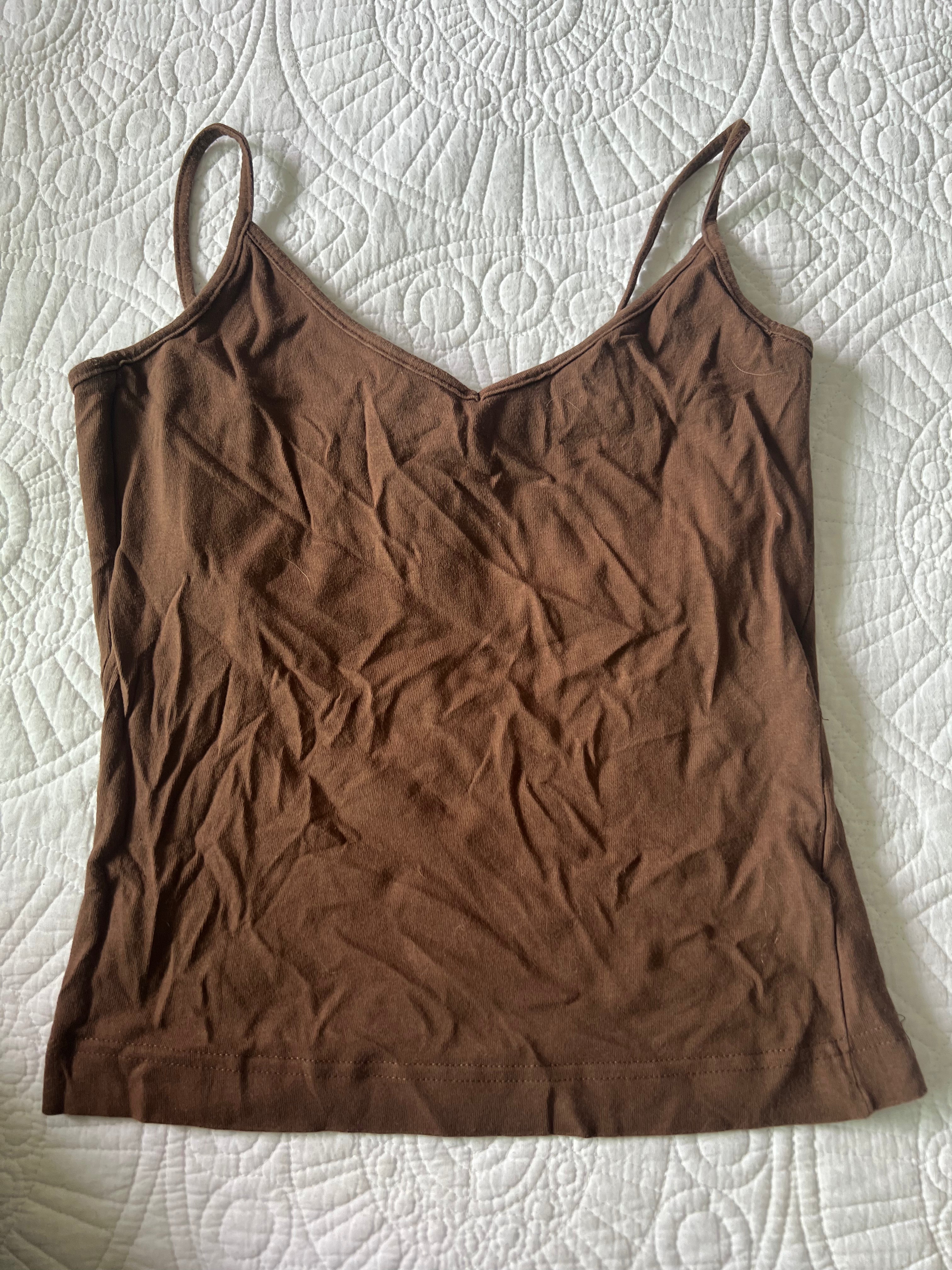Brown spagetti strap tank top
